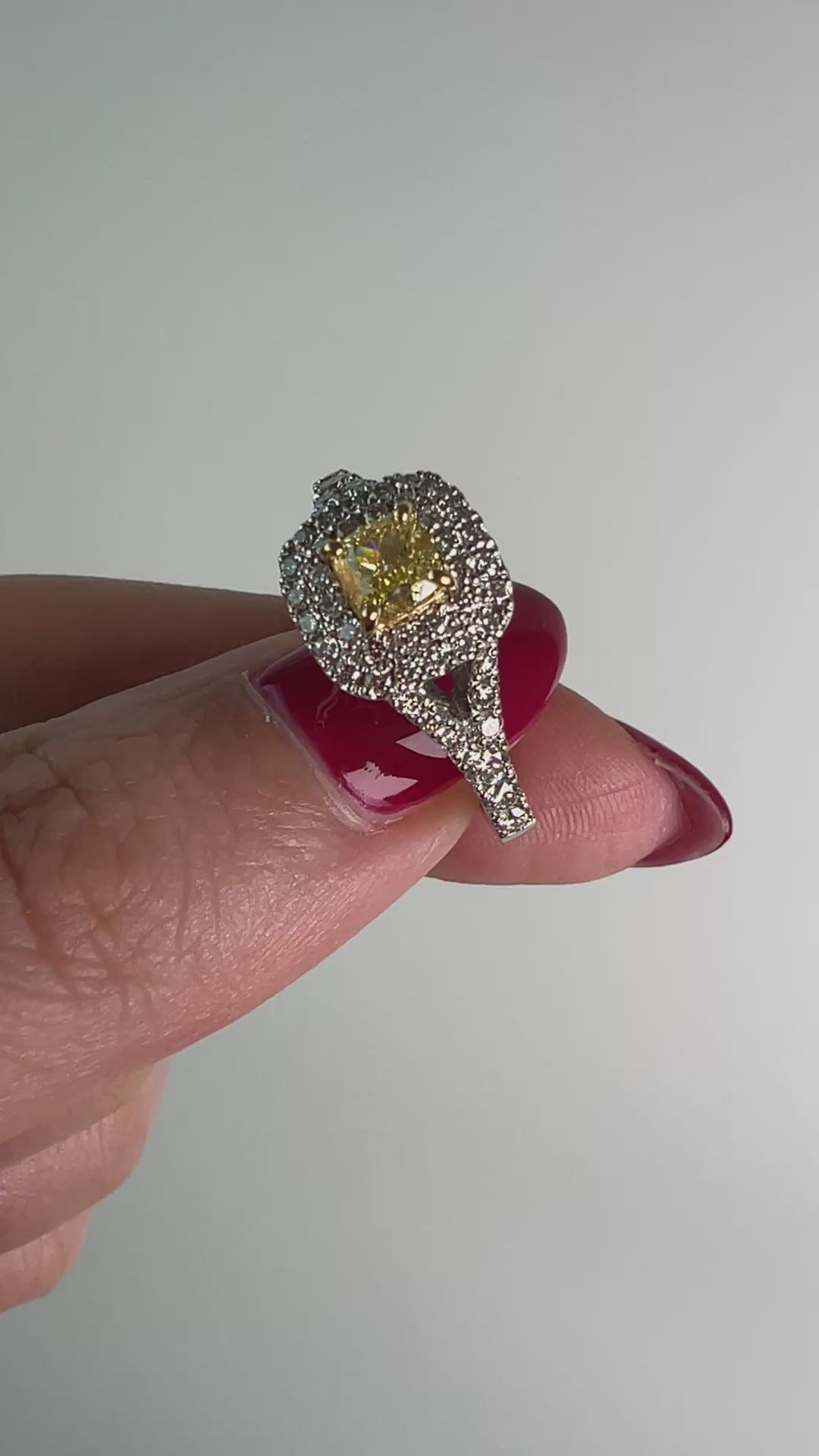 ［一点物］リング イエローダイヤ 0.5ct SQ PT K18YG