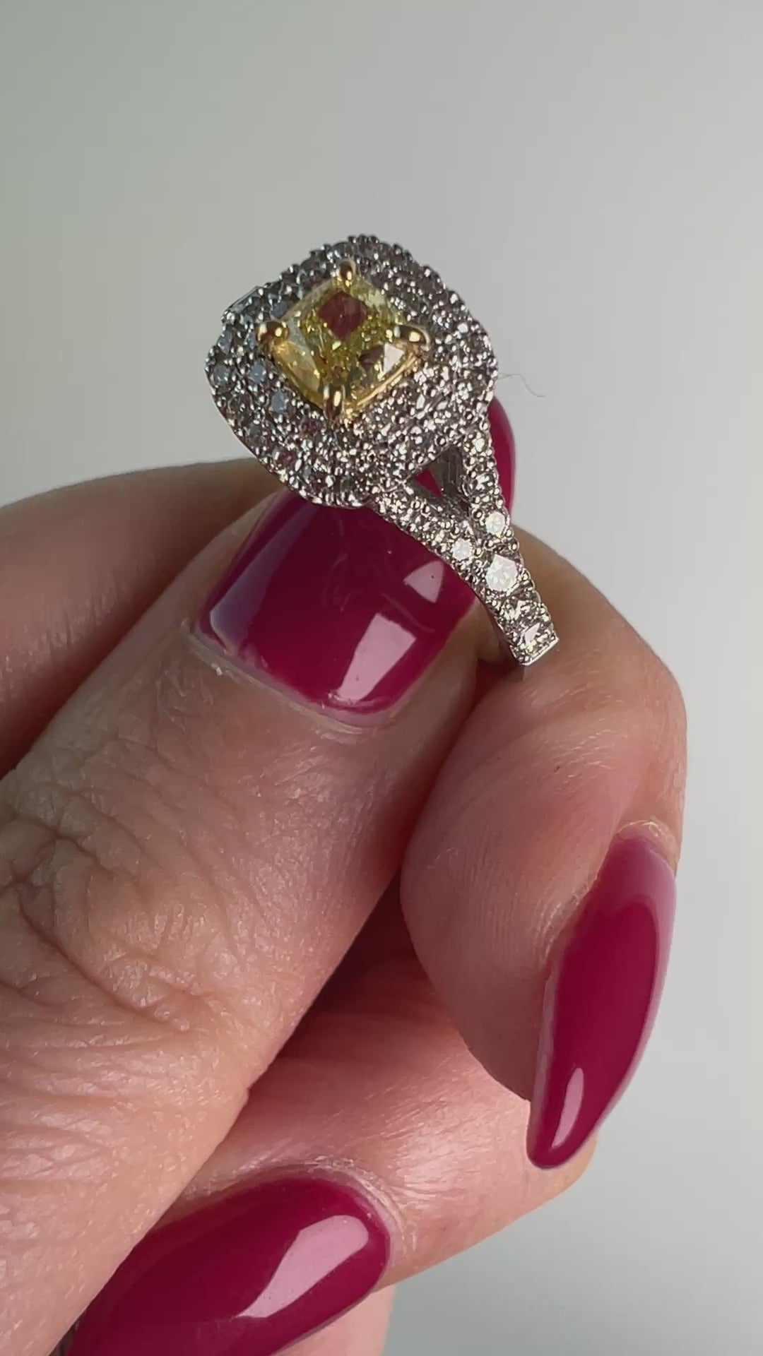 ［一点物］リング イエローダイヤ 0.5ct SQ PT K18YG