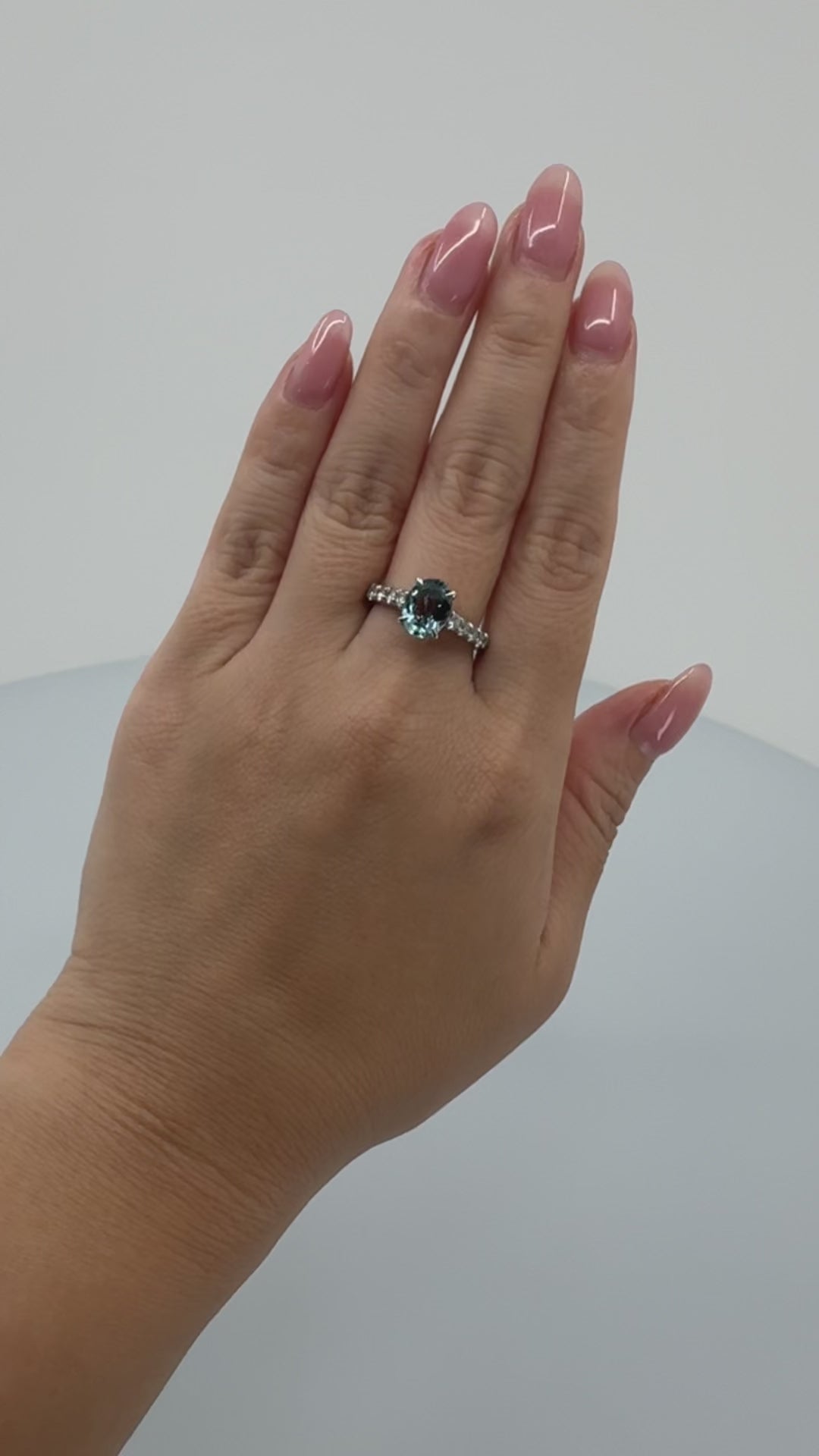 ［一点物/ソワレ］リング アクアマリン 1.2ct OV PT