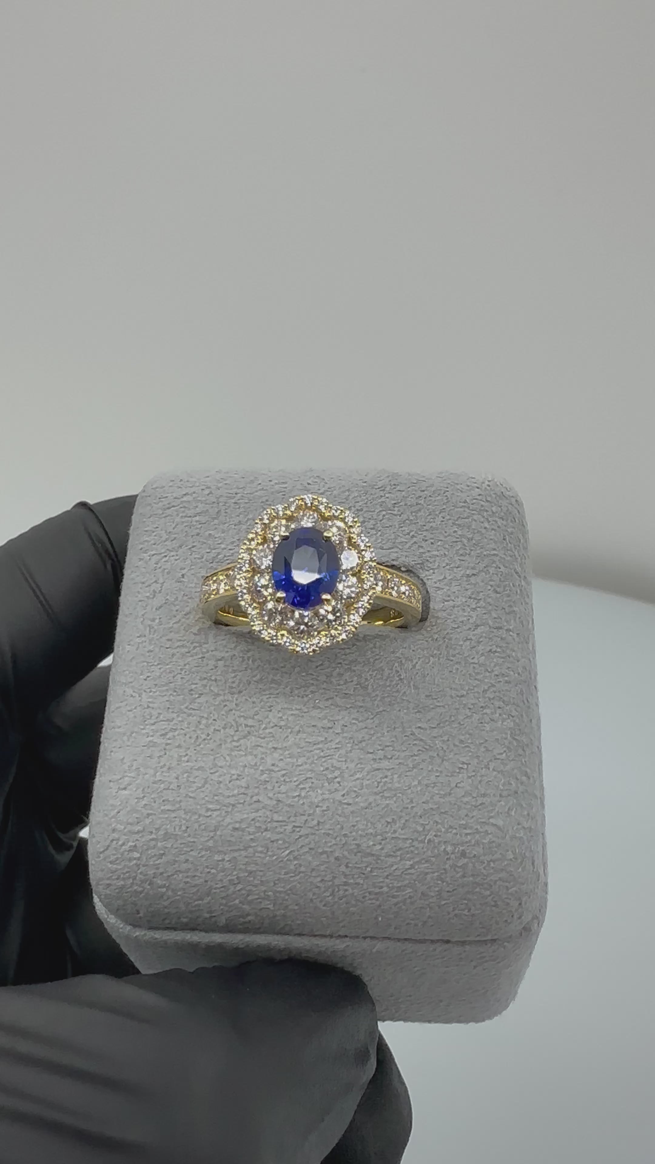 ［一点物/ラナンキュラス］リング ロイヤルブルーサファイア 1.2ct OV K18YG