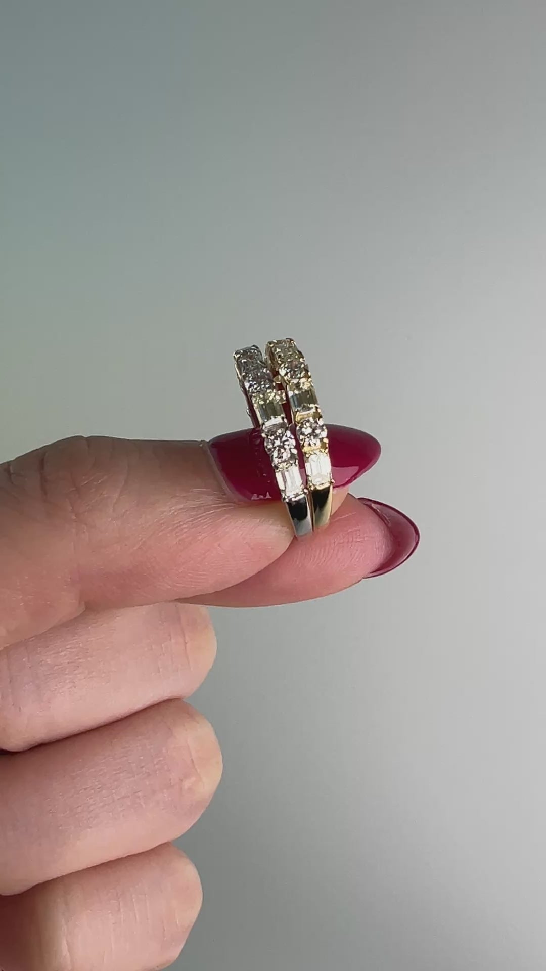 [ノンシャラン］リング ダイヤ 0.8ct RO BG PT K18YG