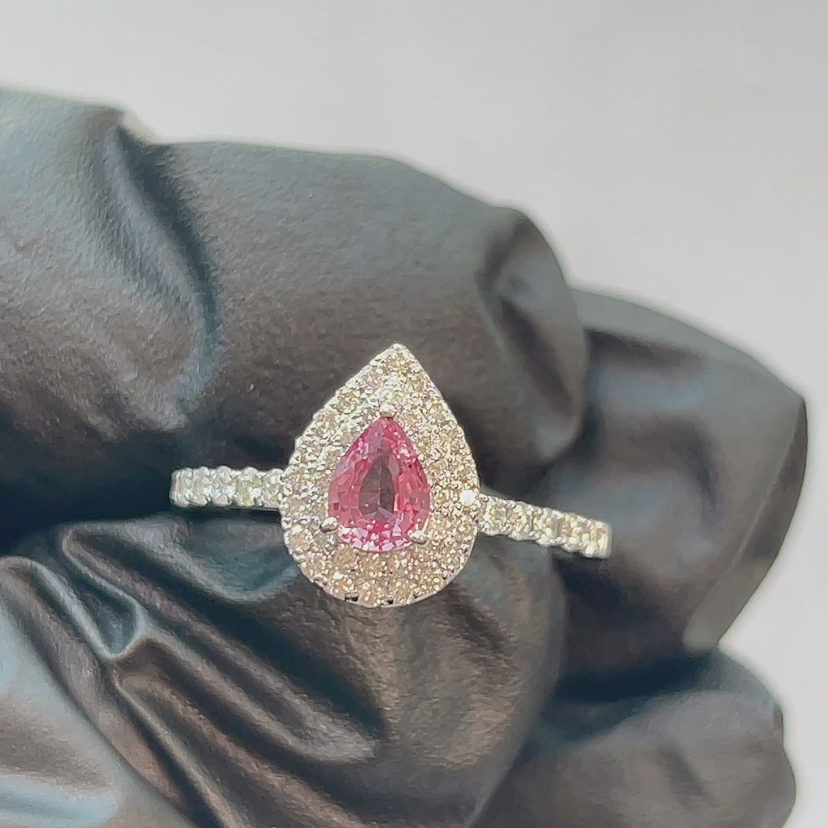 133［一点物］リング パパラチアサファイア 0.43ct PS PT