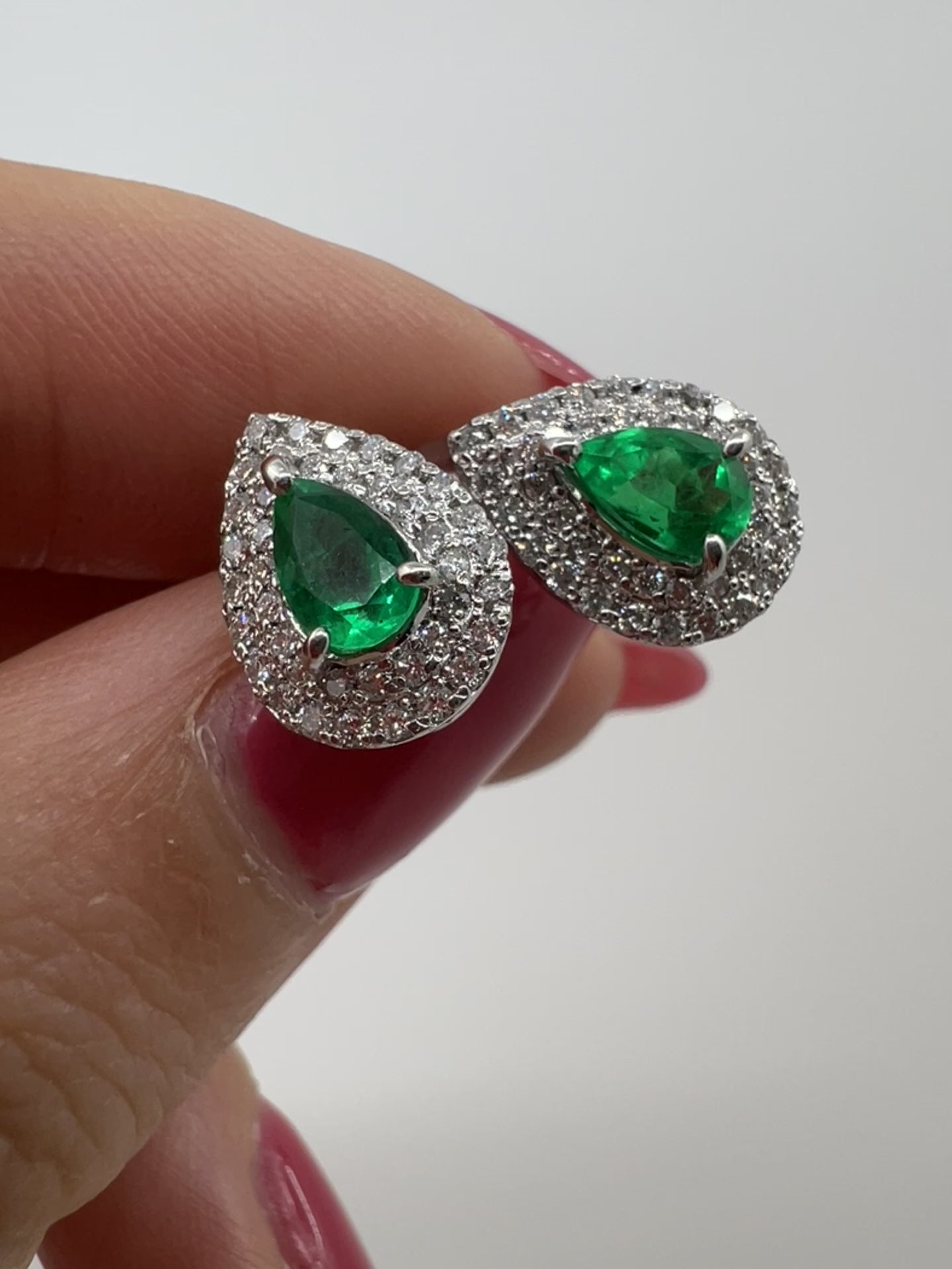 11［即納/一点物］ピアス エメラルド0.4ct前後×2 PS PT