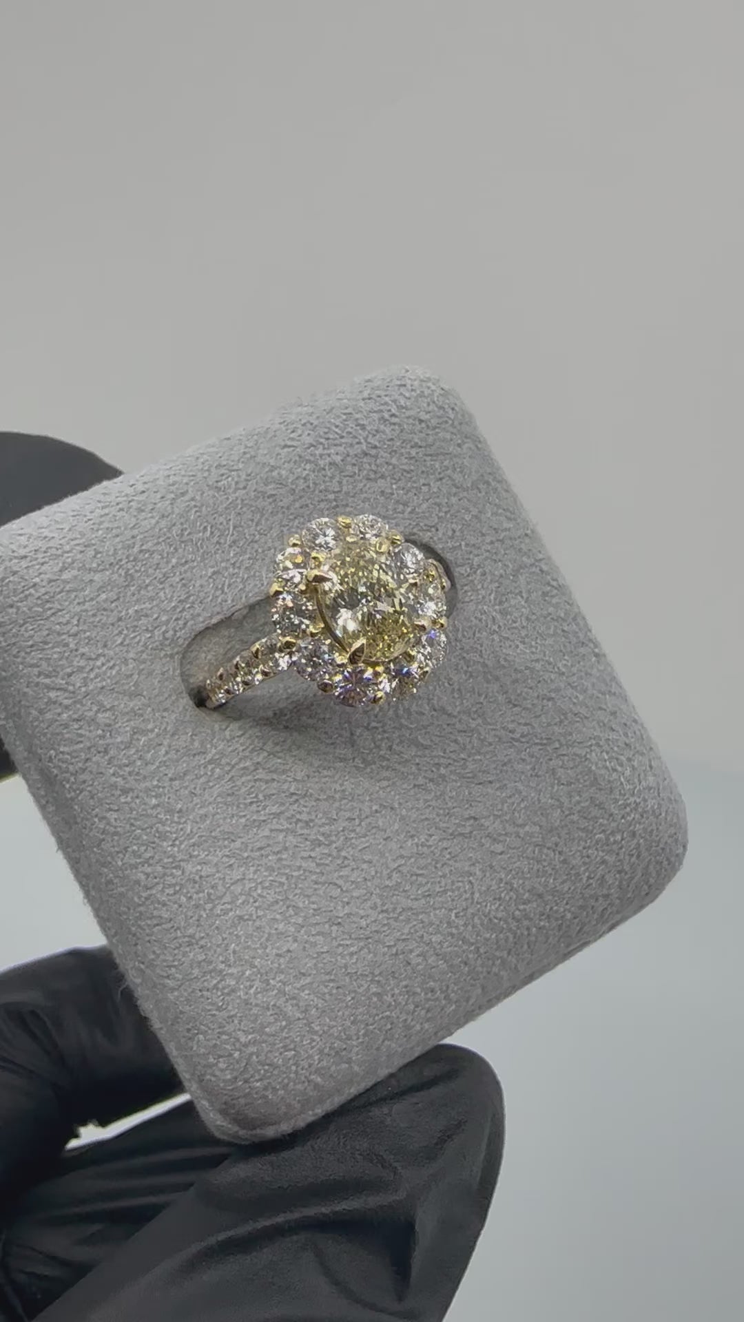 22［一点物］リング ダイヤ 1ct OV K18YG