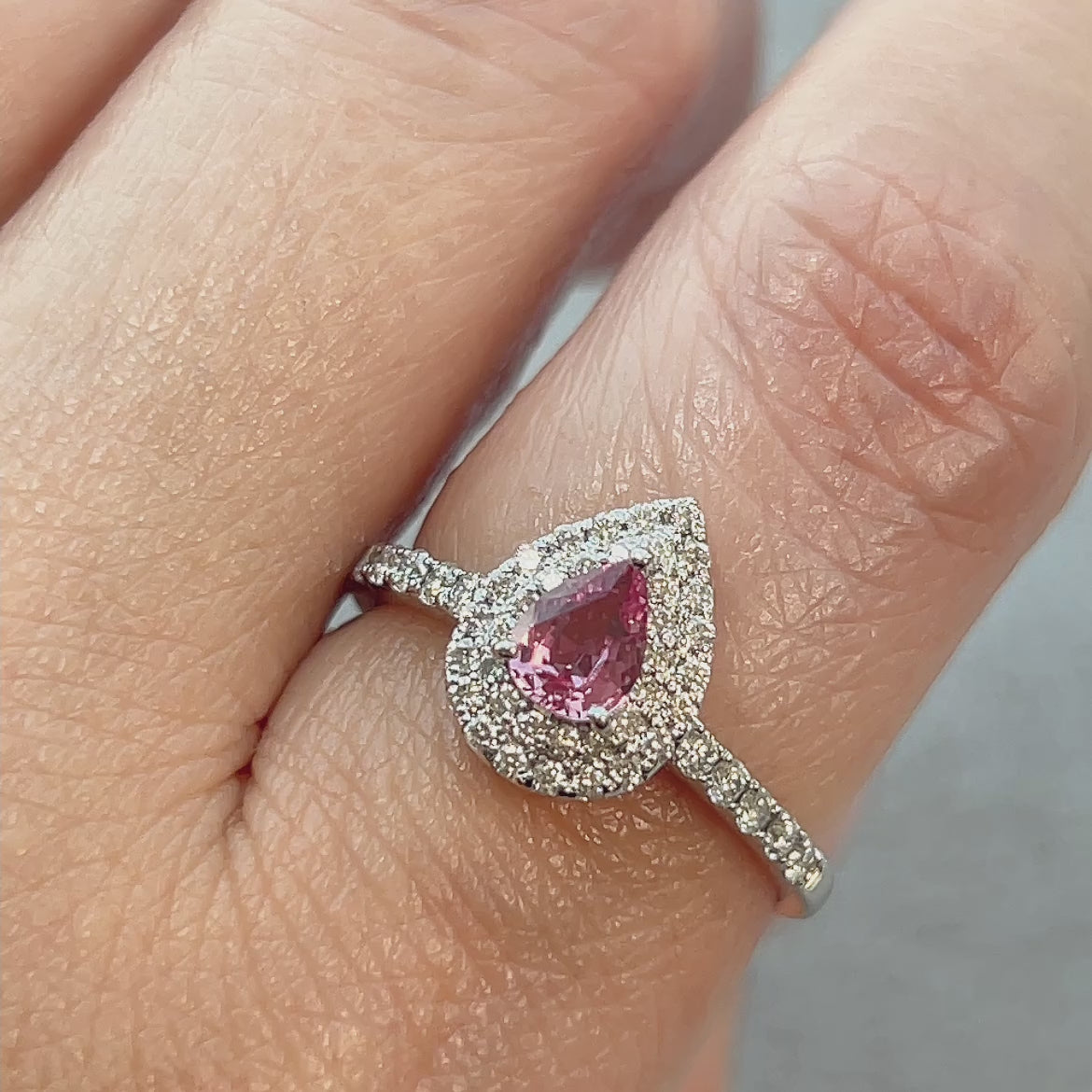 133［一点物］リング パパラチアサファイア 0.43ct PS PT