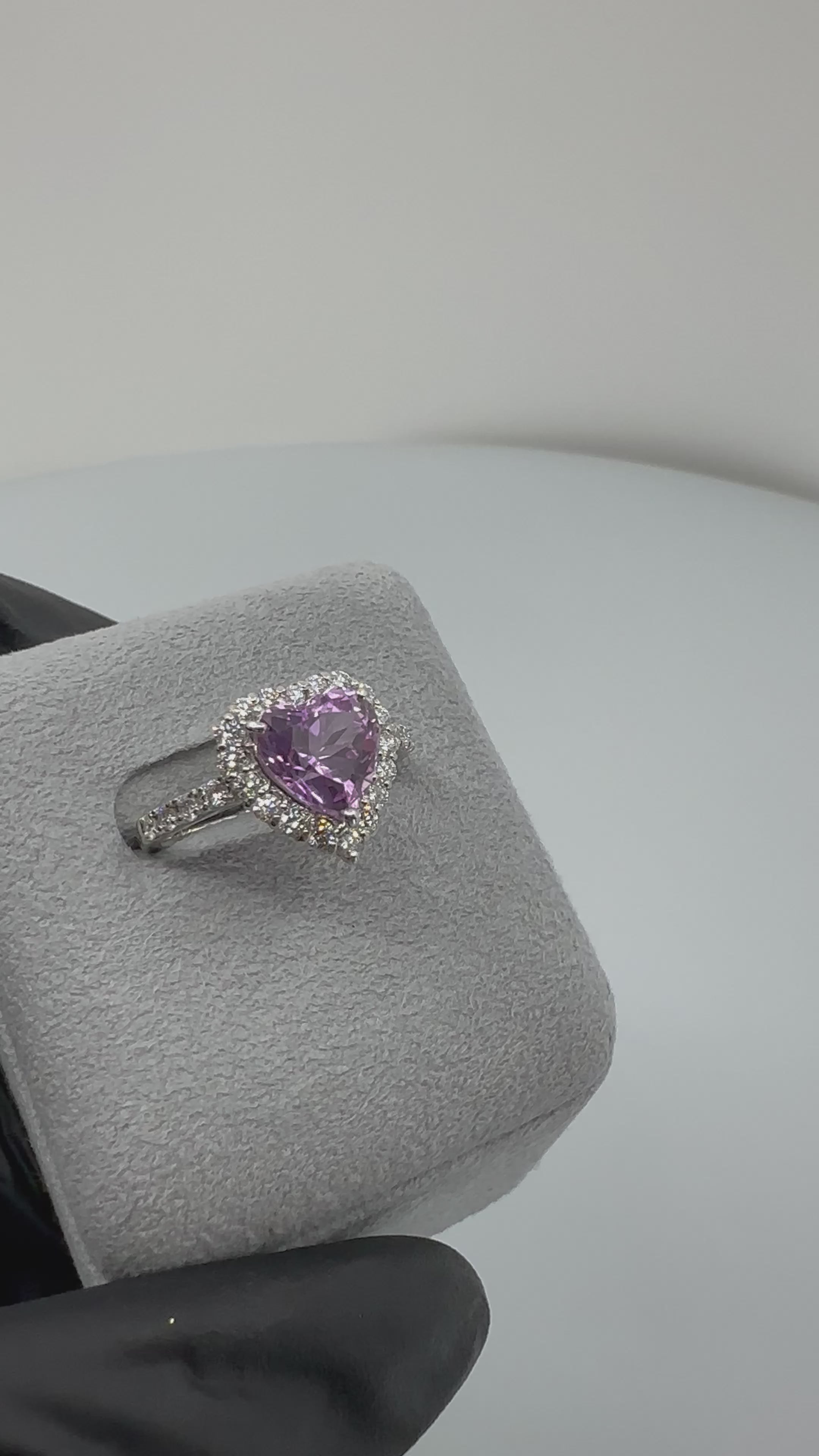 ［一点物/ライラック］リング クンツァイト 2ct HS PT