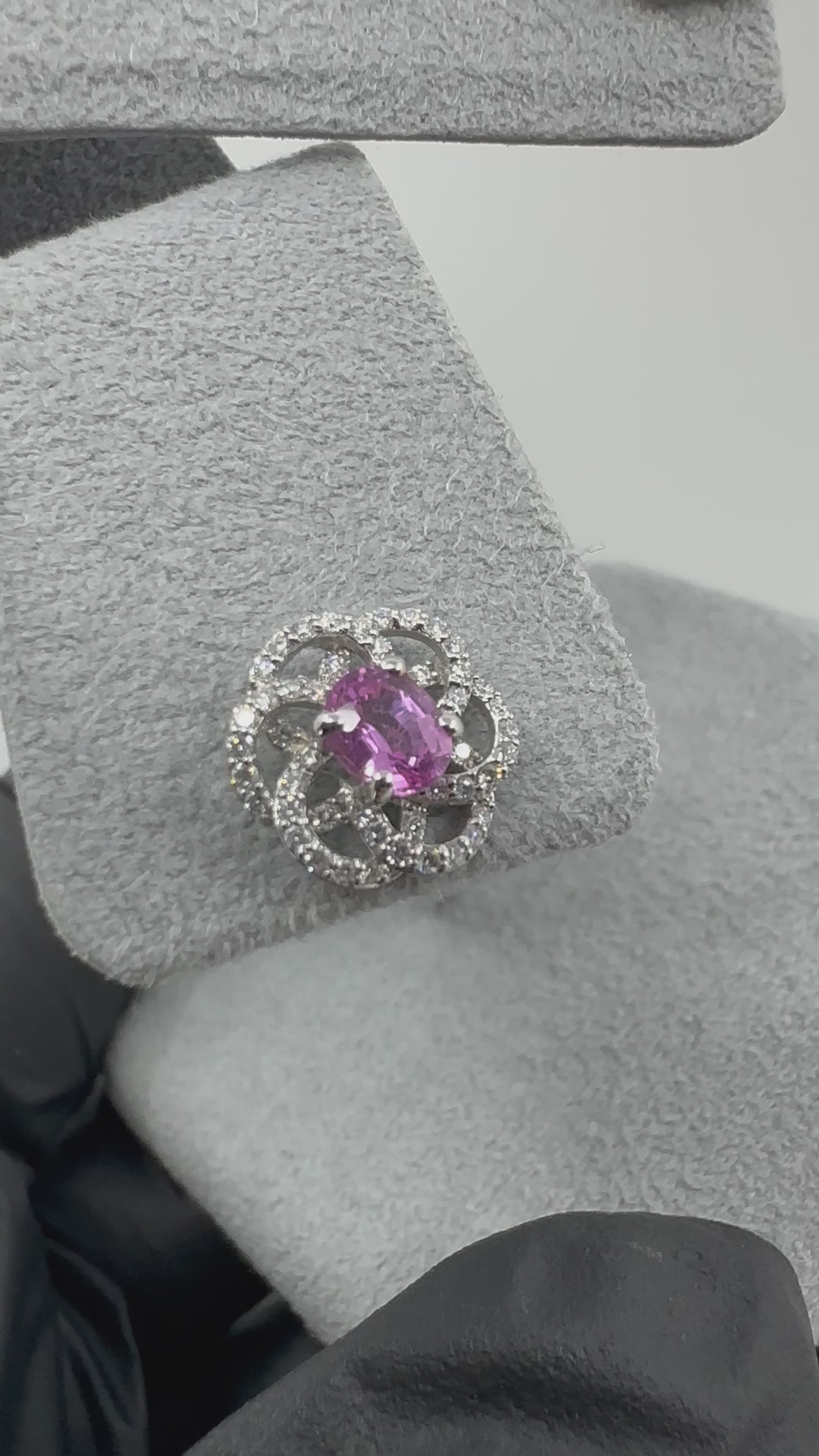 ［カメリアの🐢子ちゃん］ピアス ピンクサファイア 0.4ct×2 OV