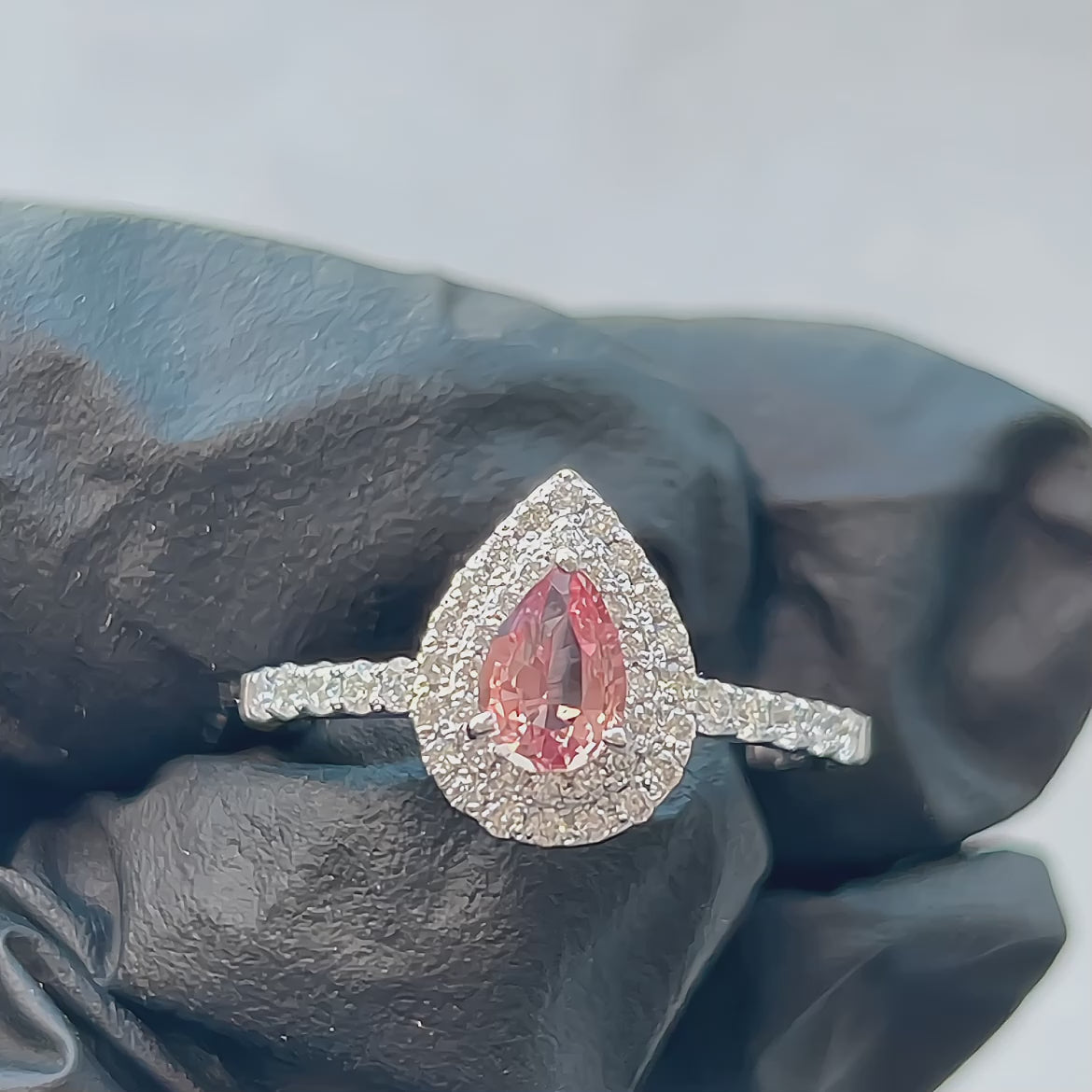 132［一点物］リング パパラチアサファイア 0.5ct PS PT