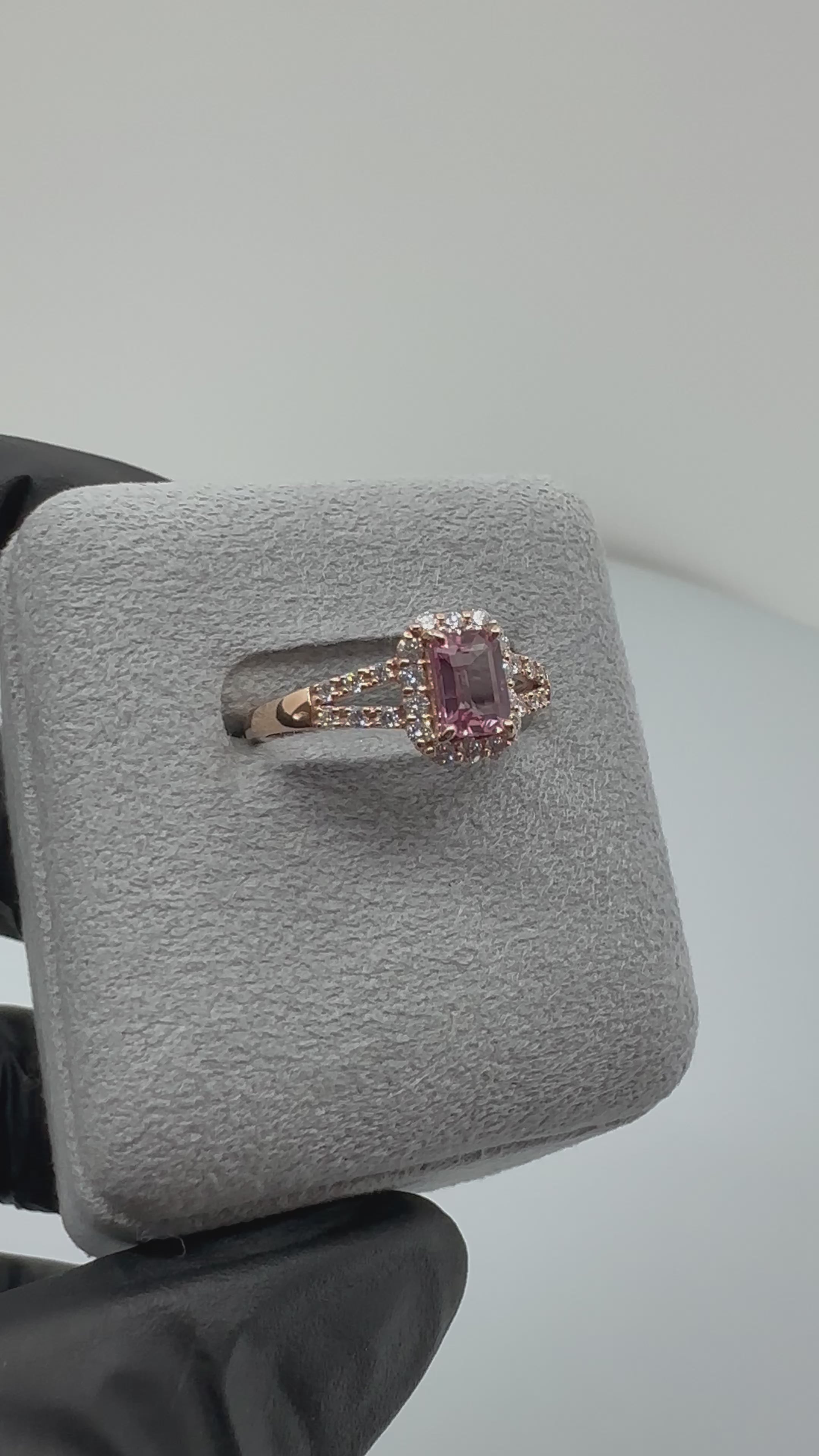 135［一点物］リング パパラチアサファイア 0.6ct SQ K18PG