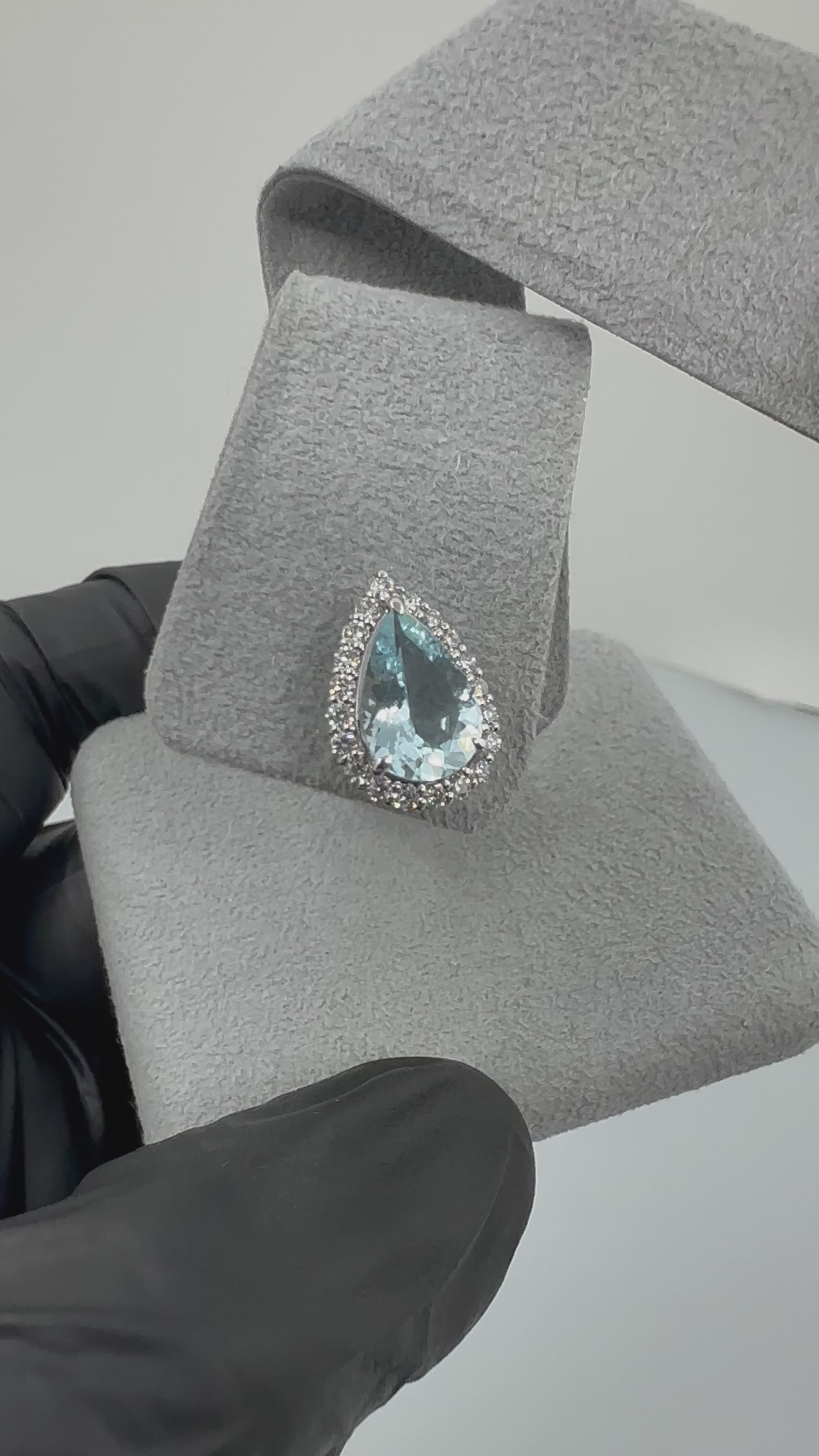 411［一点物］ピアス アクアマリン 1.38ct×2 PS PT