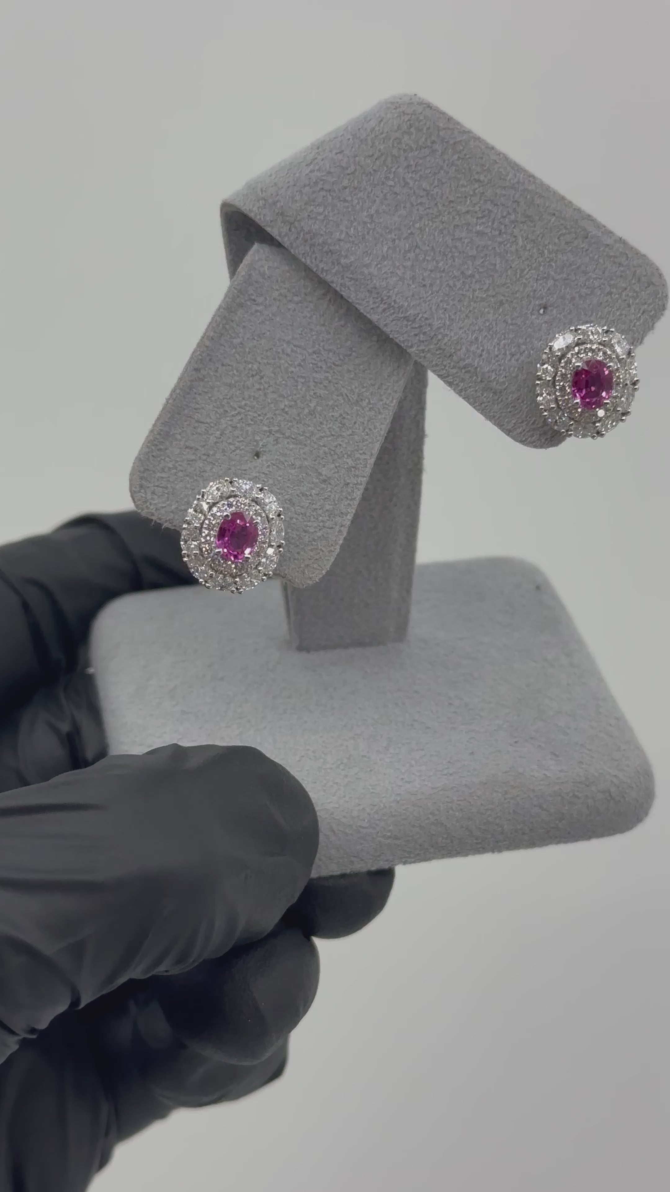 ［新作/一点物/ビオラ］ピアス NH ピンクサファイア0.5ct前後 OV