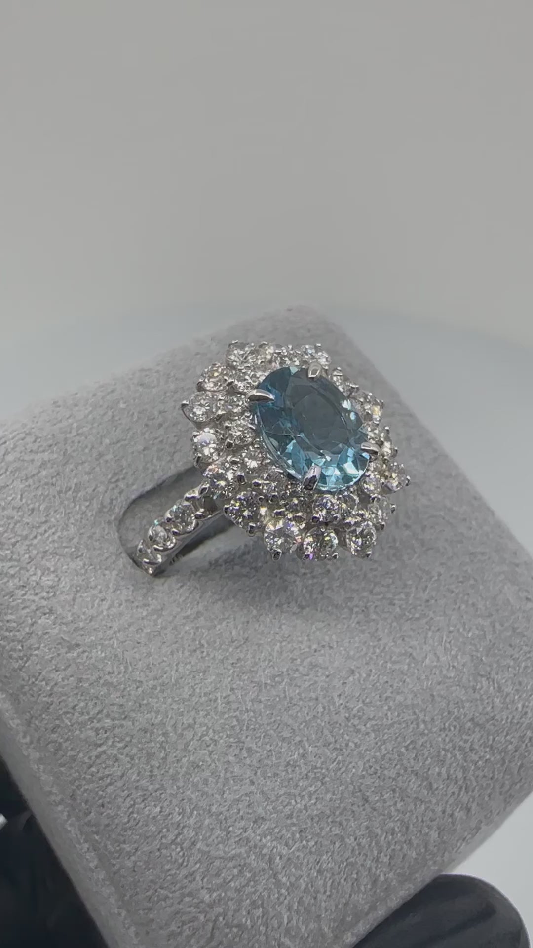 173［一点物］リング アクアマリン 1.4ct OV PT