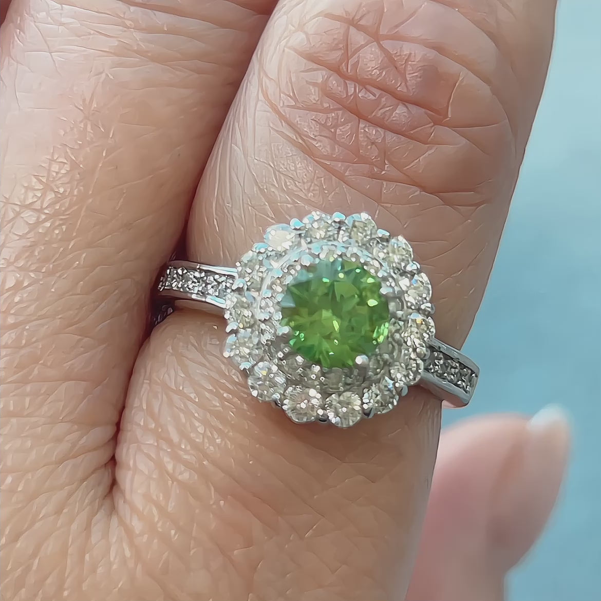 81［一点物］リング デマントイドガーネット 0.8ct RO PT