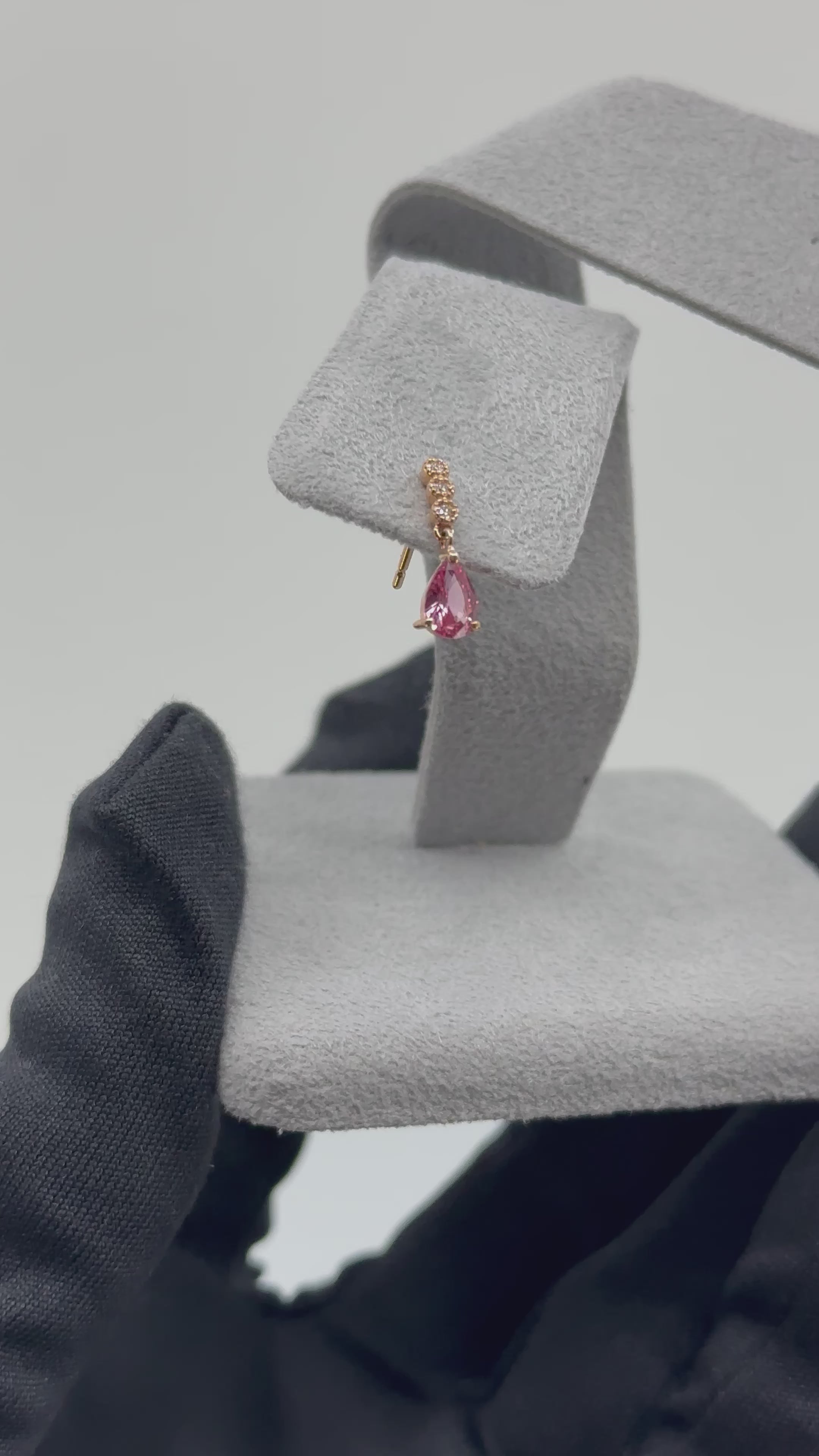 ［新作/一点物］ピアス パパラチアサファイア0.46ct前後 PS PG