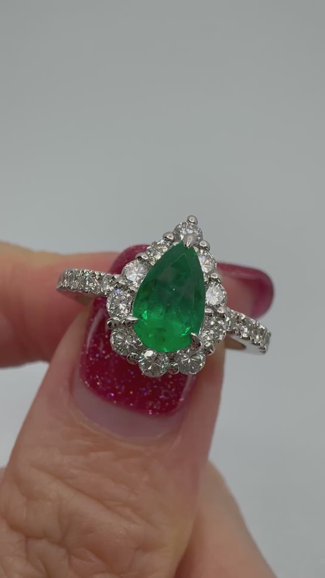 71［一点物］リング エメラルド 0.8ct PS PT