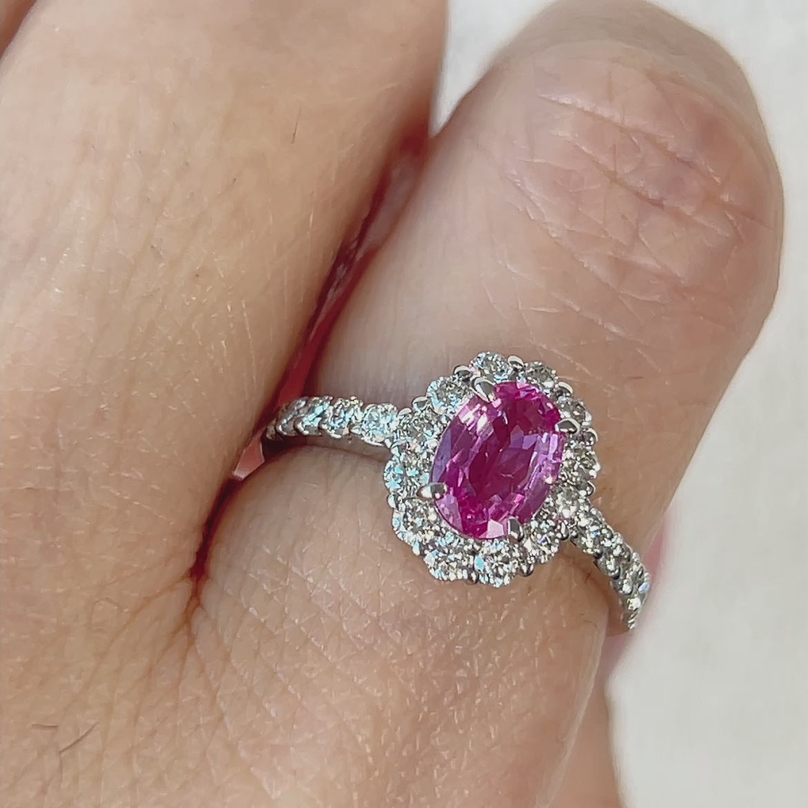 96［一点物］リング ピンクサファイア 0.8ct前後 OV PT