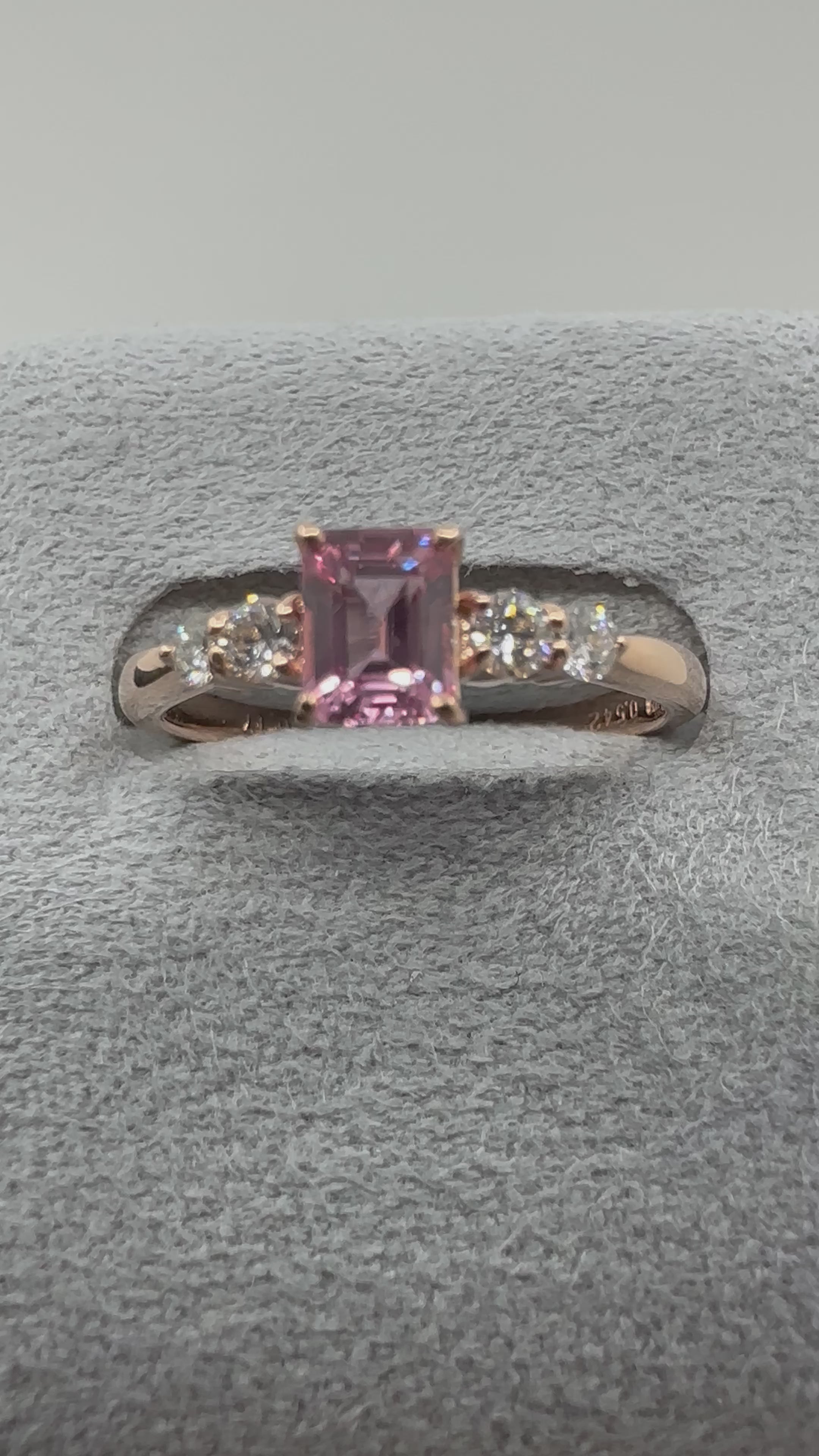 ［一点物/BonBon］リング パパラチアサファイア 0.4ct SQ K18PG