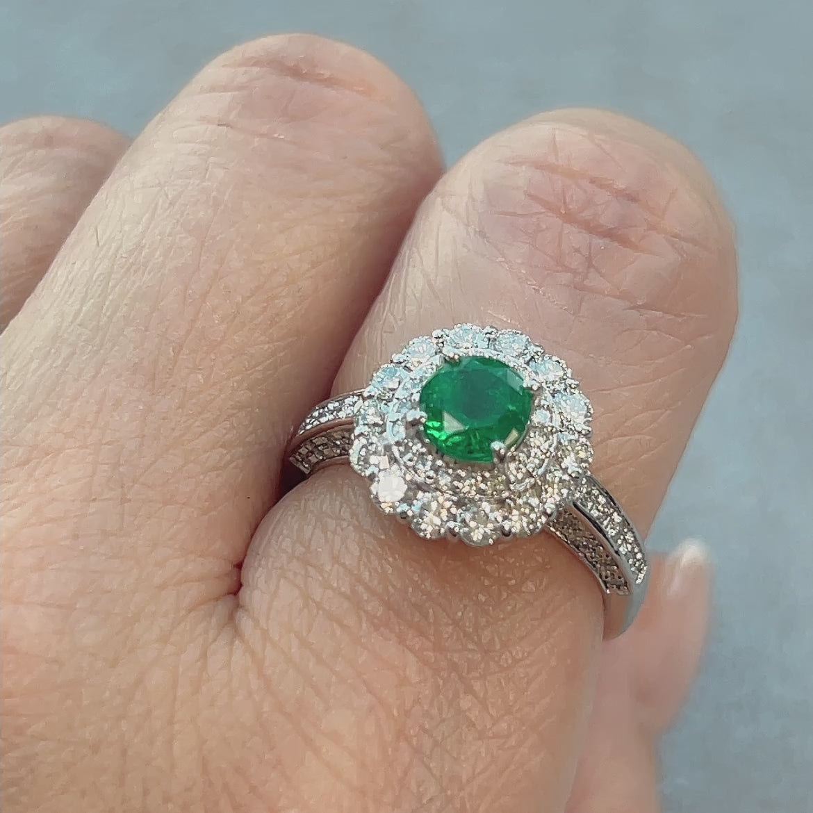 46［一点物］リング エメラルド 0.57ct RO PT