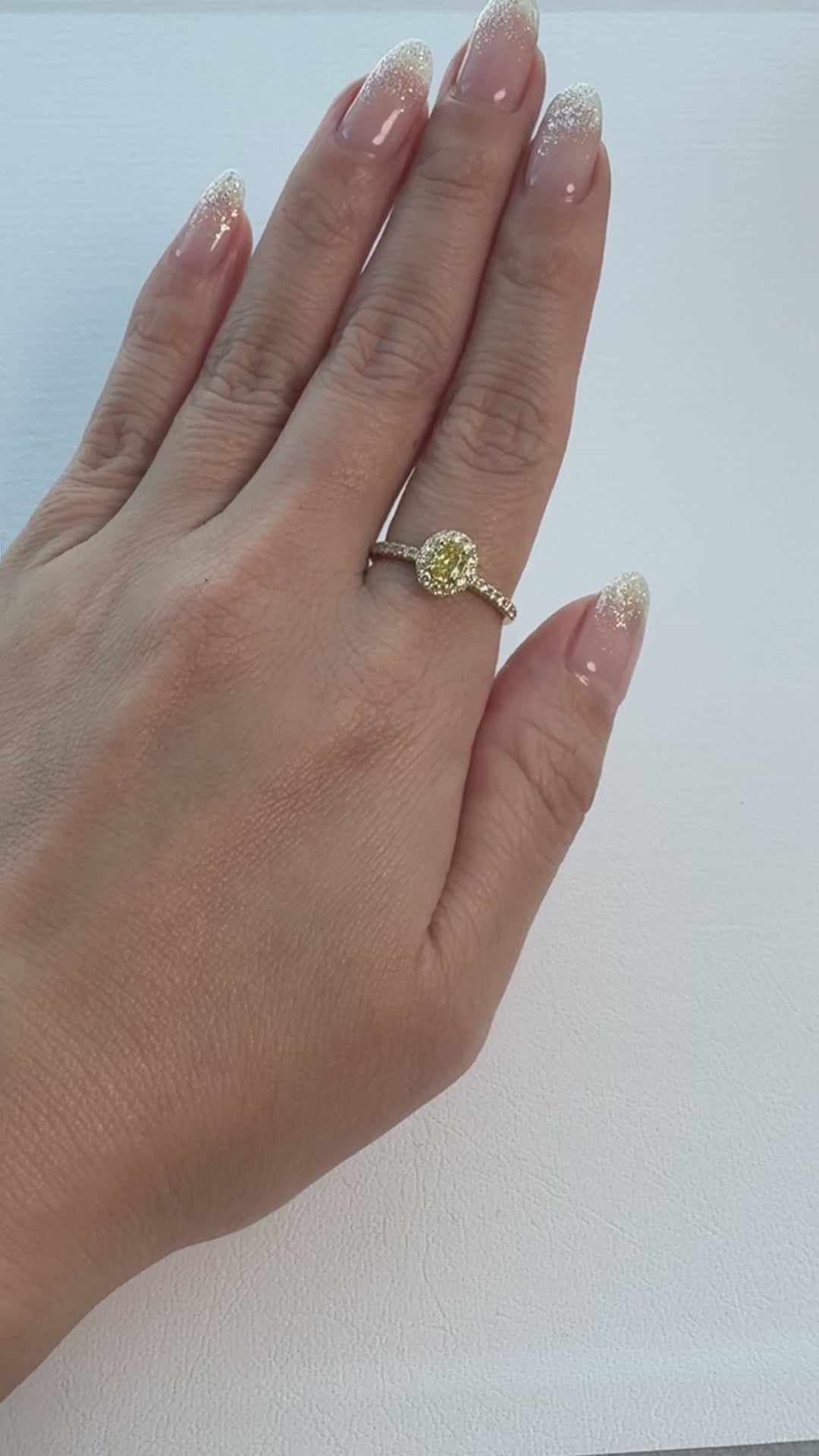 27［一点物/オルコス］リング イエローダイヤ 0.3ct OV K18YG