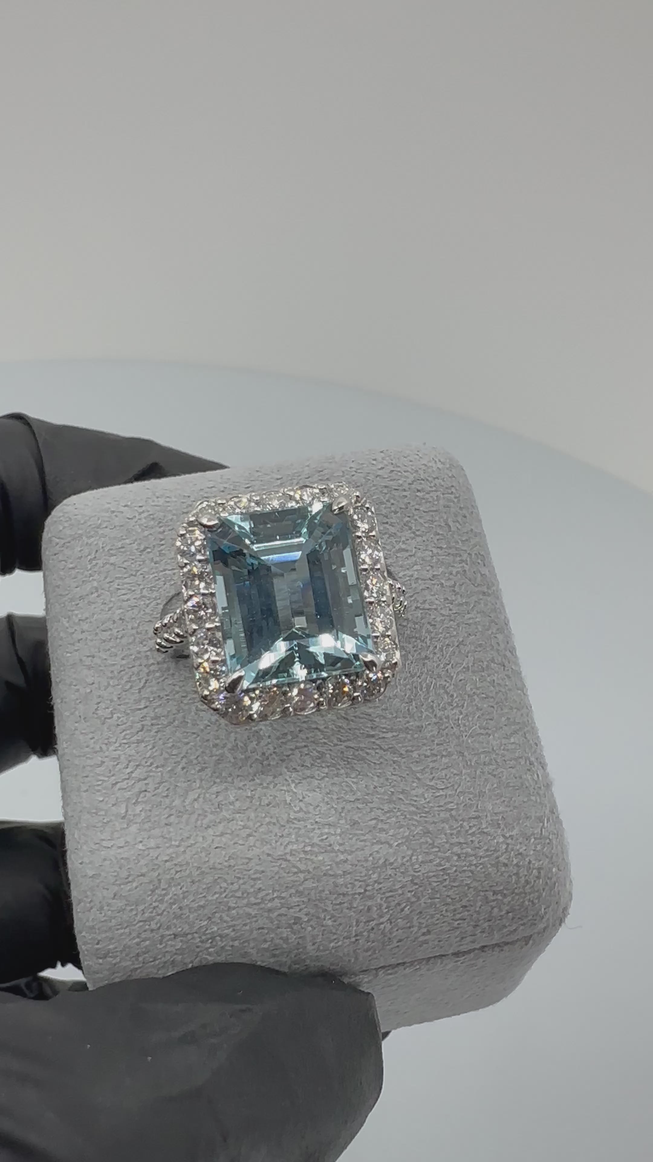 178［一点物］リング アクアマリン 6.6ct SQ PT