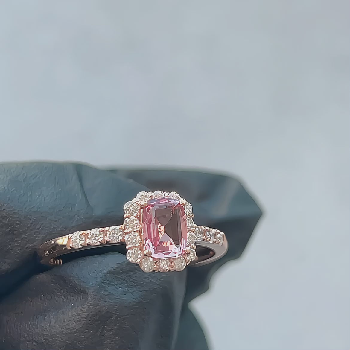 136［一点物］リング パパラチアサファイア 0.5ct SQ K18PG