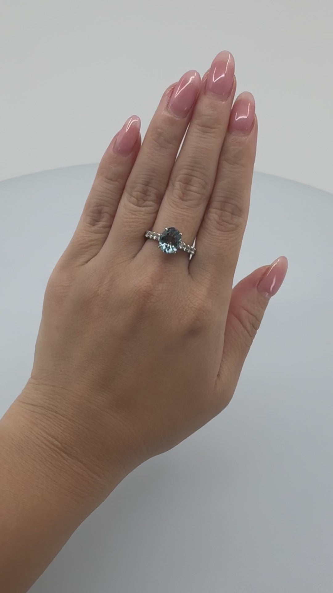 ［一点物/ソワレ］リング アクアマリン 1.8ct OV PT