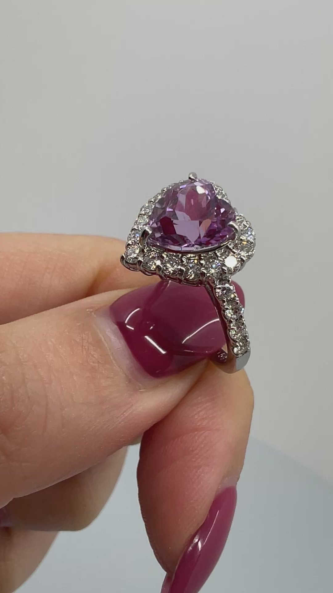 ［一点物/ライラック］リング クンツァイト 2ct HS PT