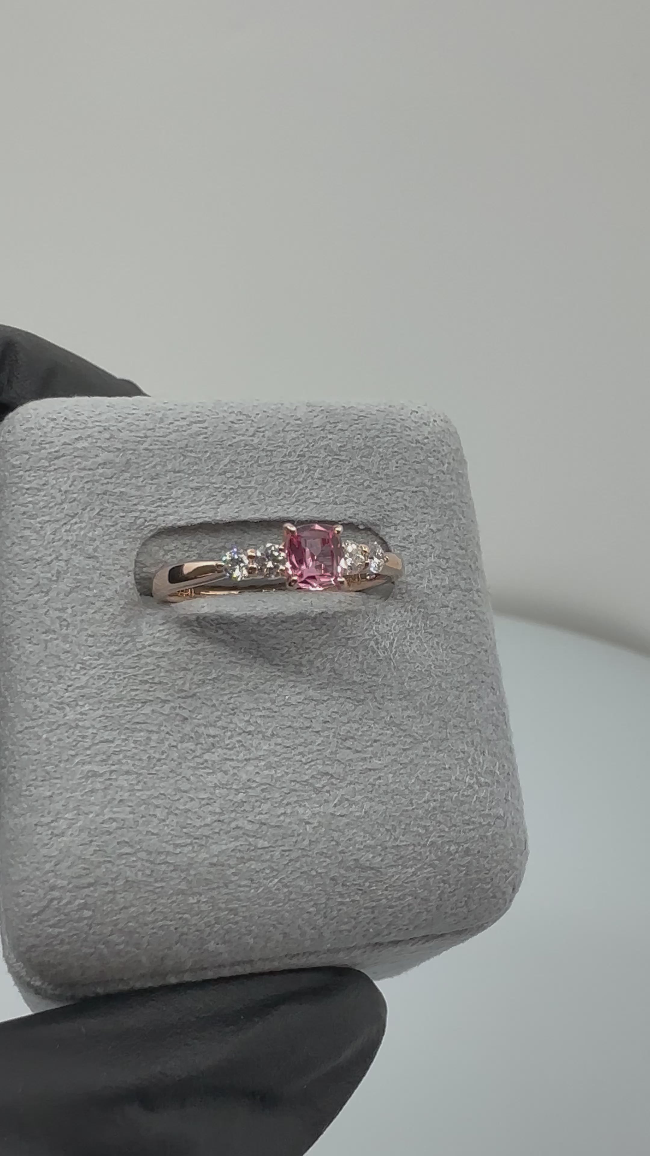 ［一点物/BonBon］リング パパラチアサファイア 0.3ct SQ K18PG