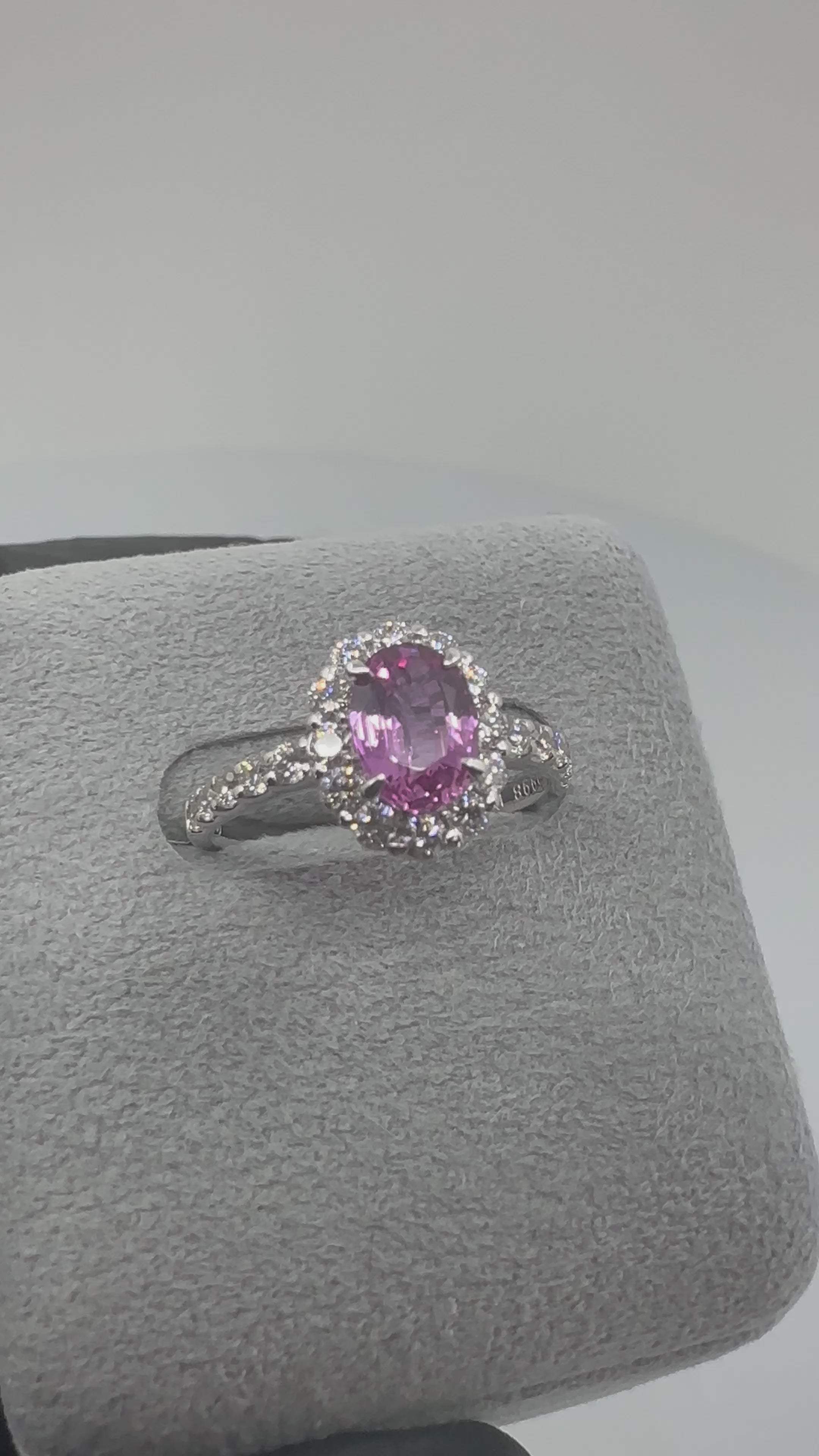 96［一点物］リング ピンクサファイア 0.8ct前後 OV PT