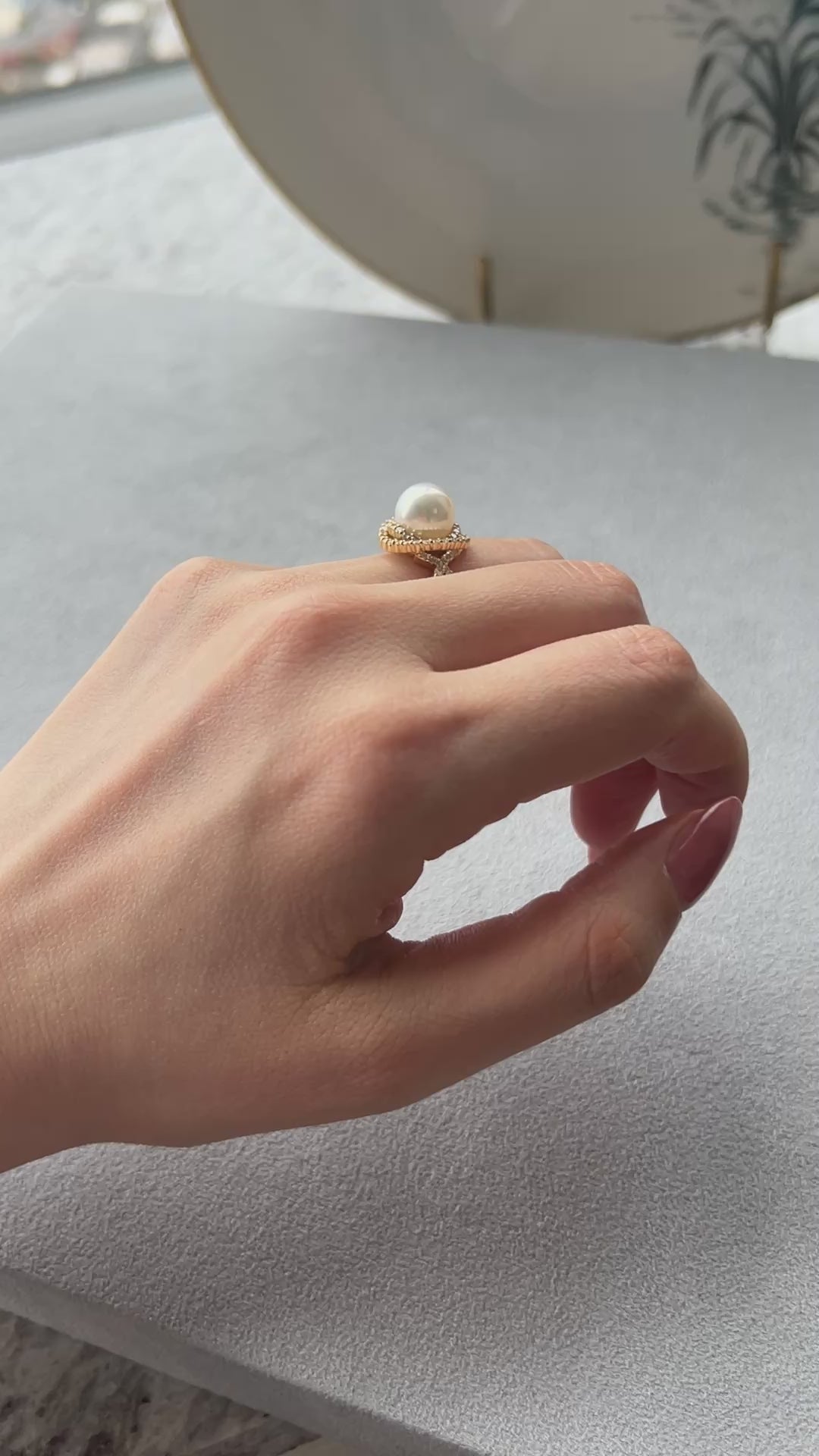 [薔薇の精］リング あこや真珠9mm