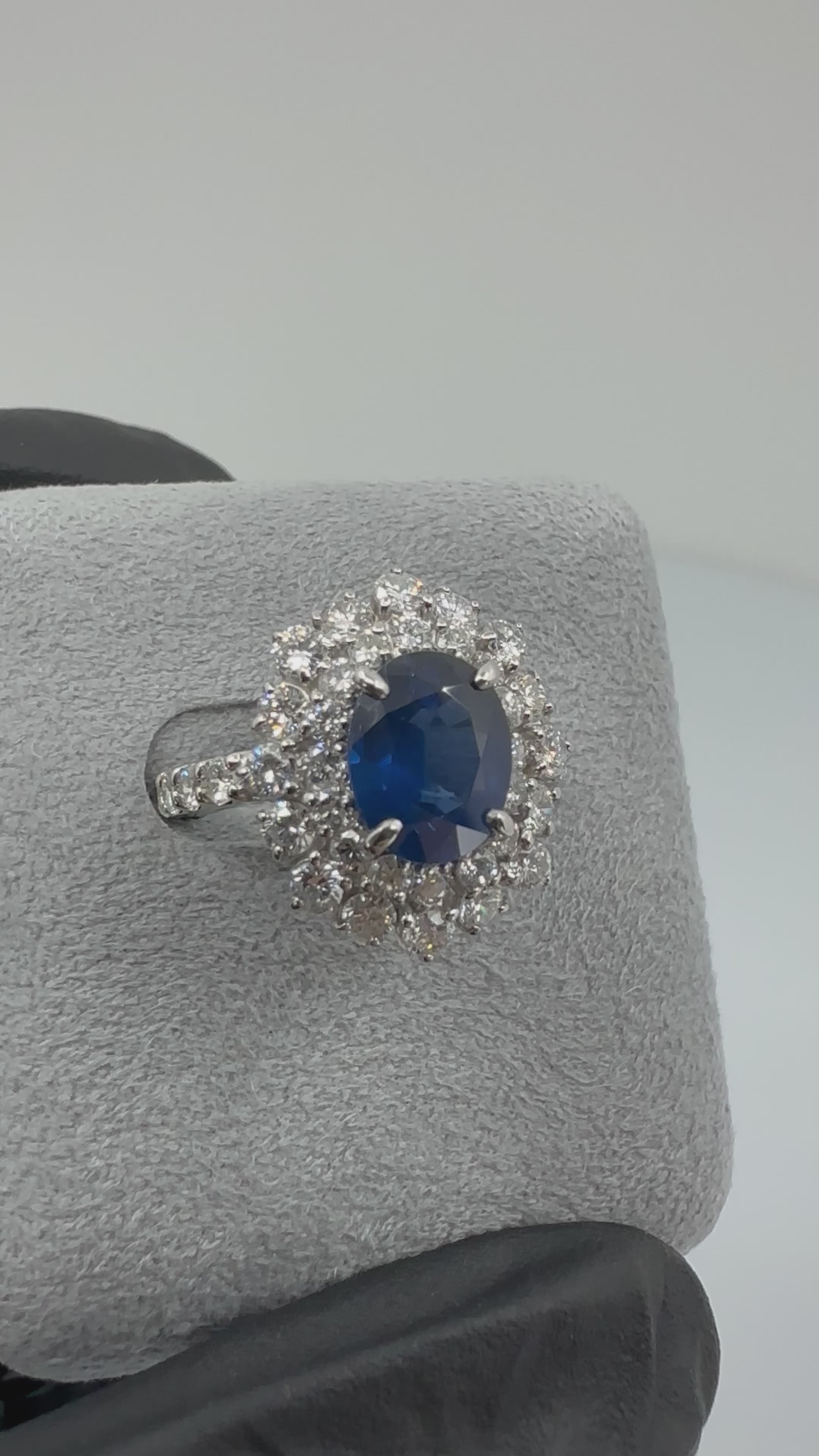 121［一点物］リング ブルーサファイア 2.2ct OV PT/YG