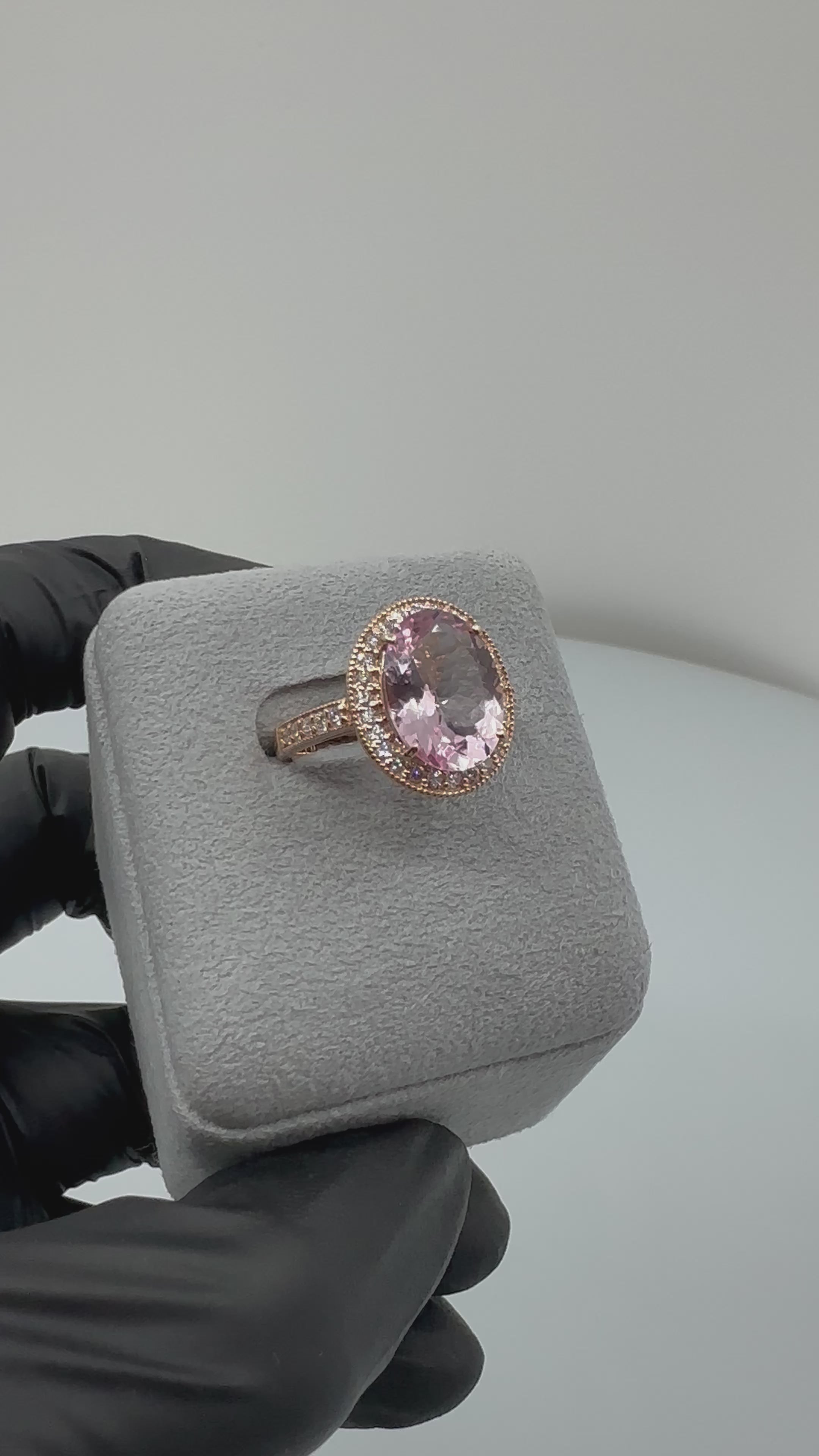 ［一点物/ローラ］リング モルガナイト 3.2ct OV K18PG