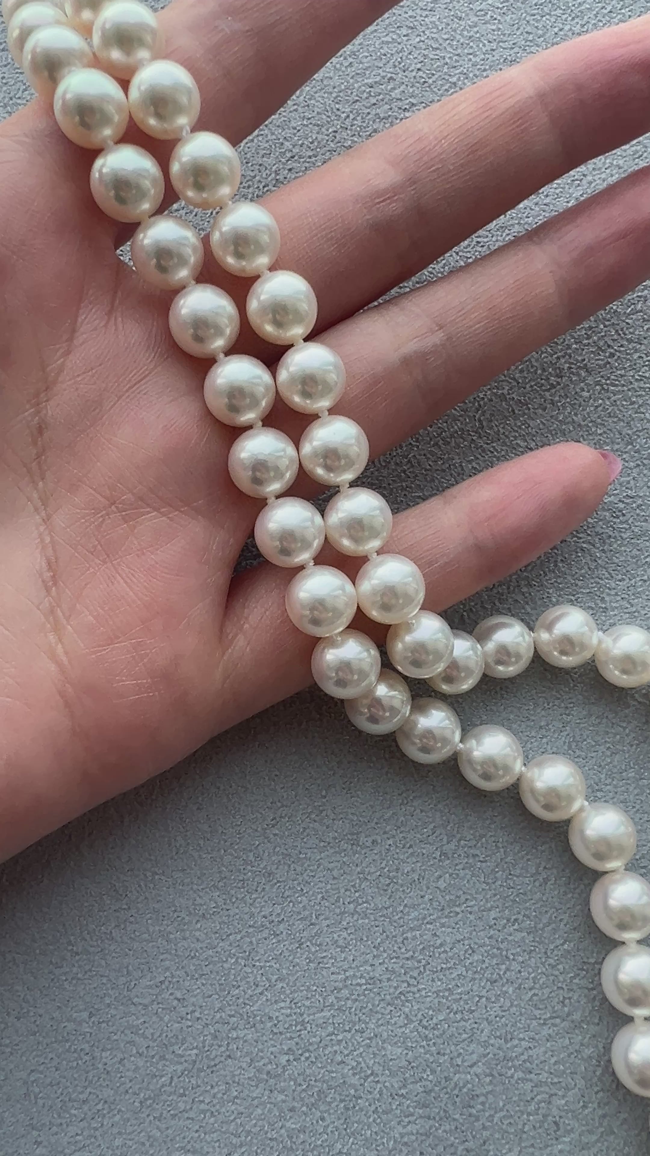 ［クラシックパールネックレス］あこや真珠8−8.5mm