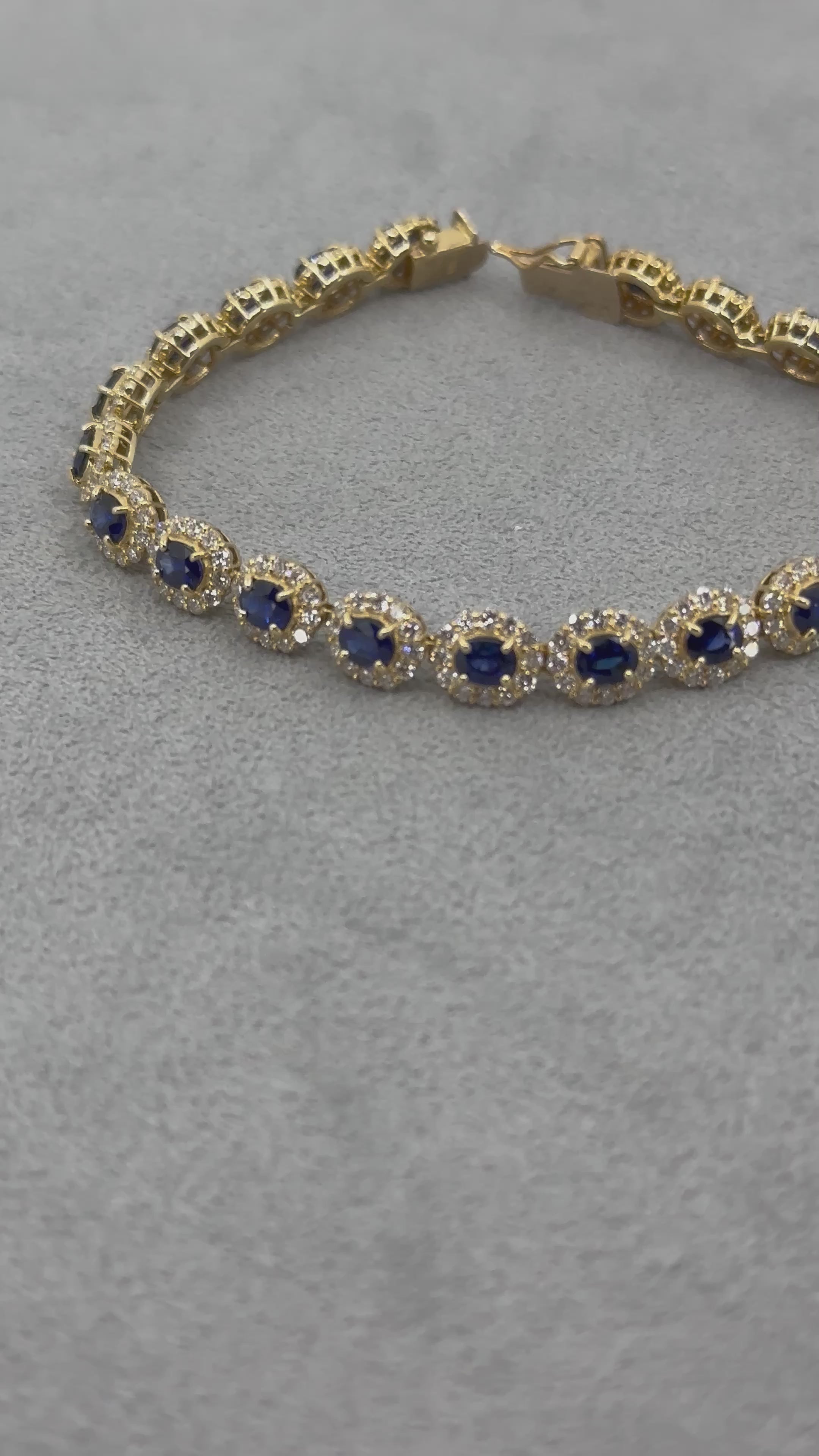 ［一点物］ブレスレット ロイヤルブルーサファイア  7ct OV K18YG