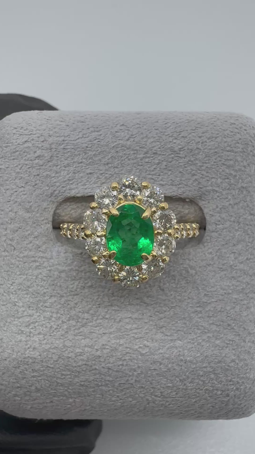 42［一点物］リング エメラルド 1ct OV YG