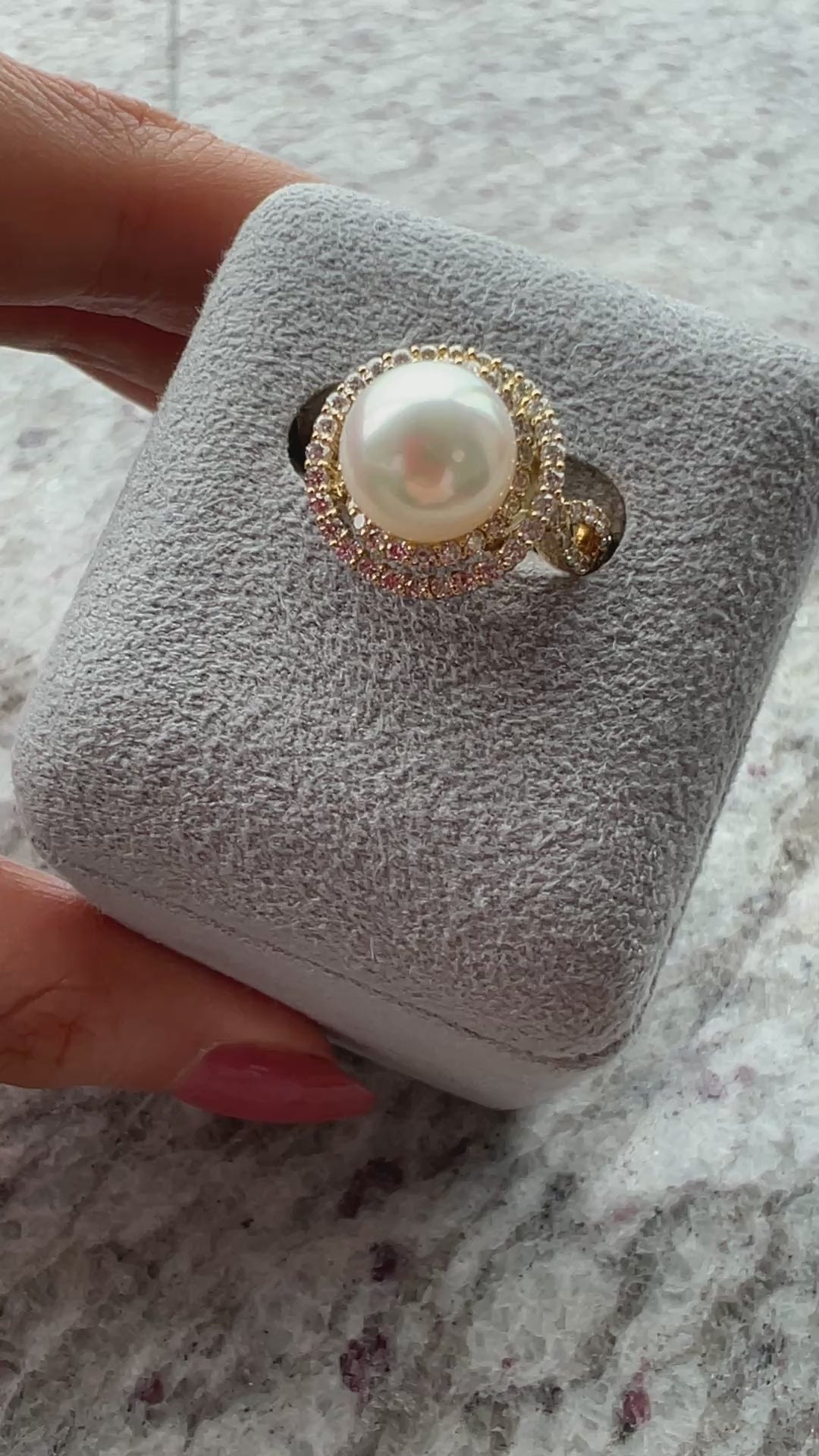 [薔薇の精］リング あこや真珠9mm