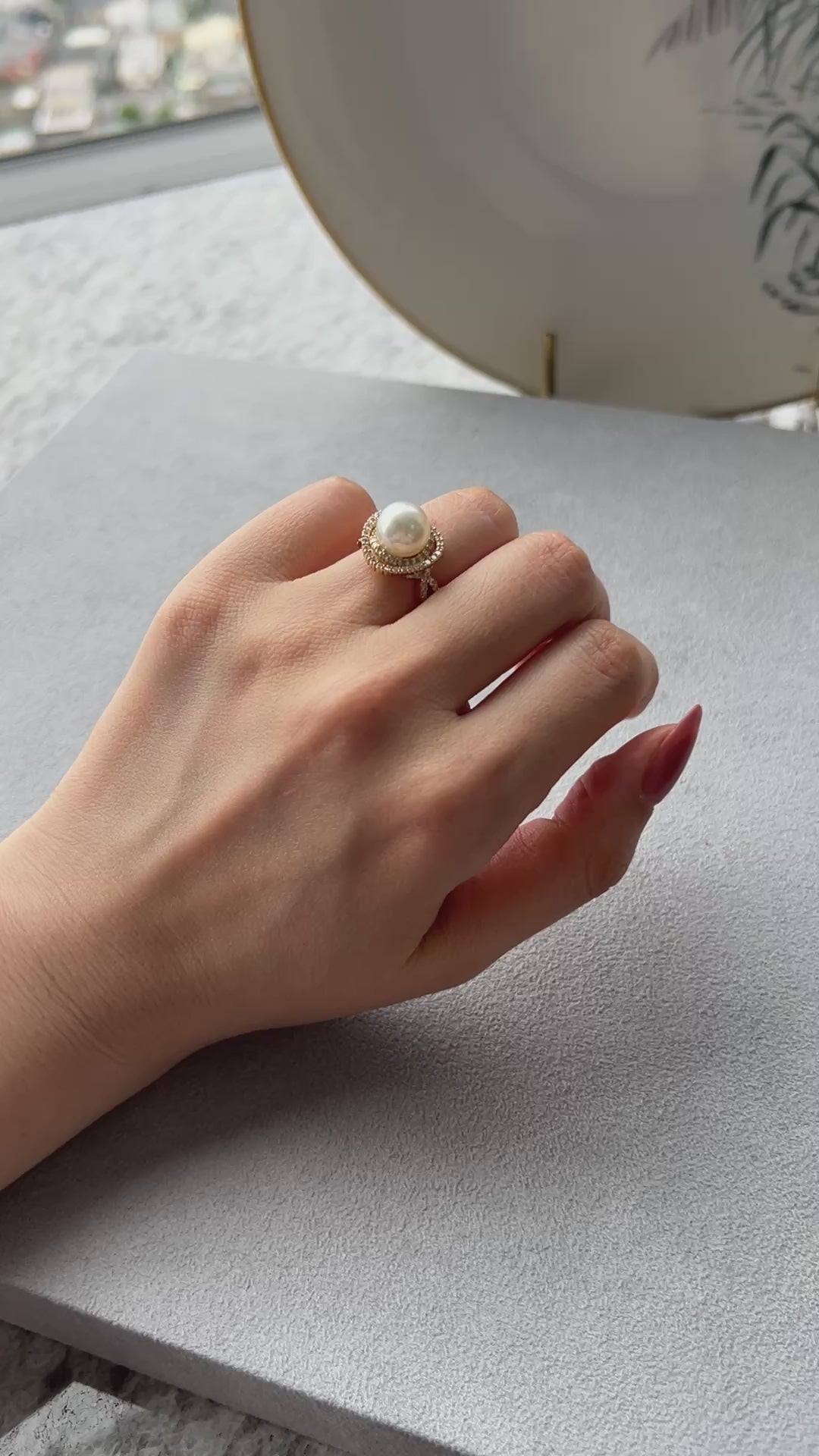 [薔薇の精］リング あこや真珠9mm