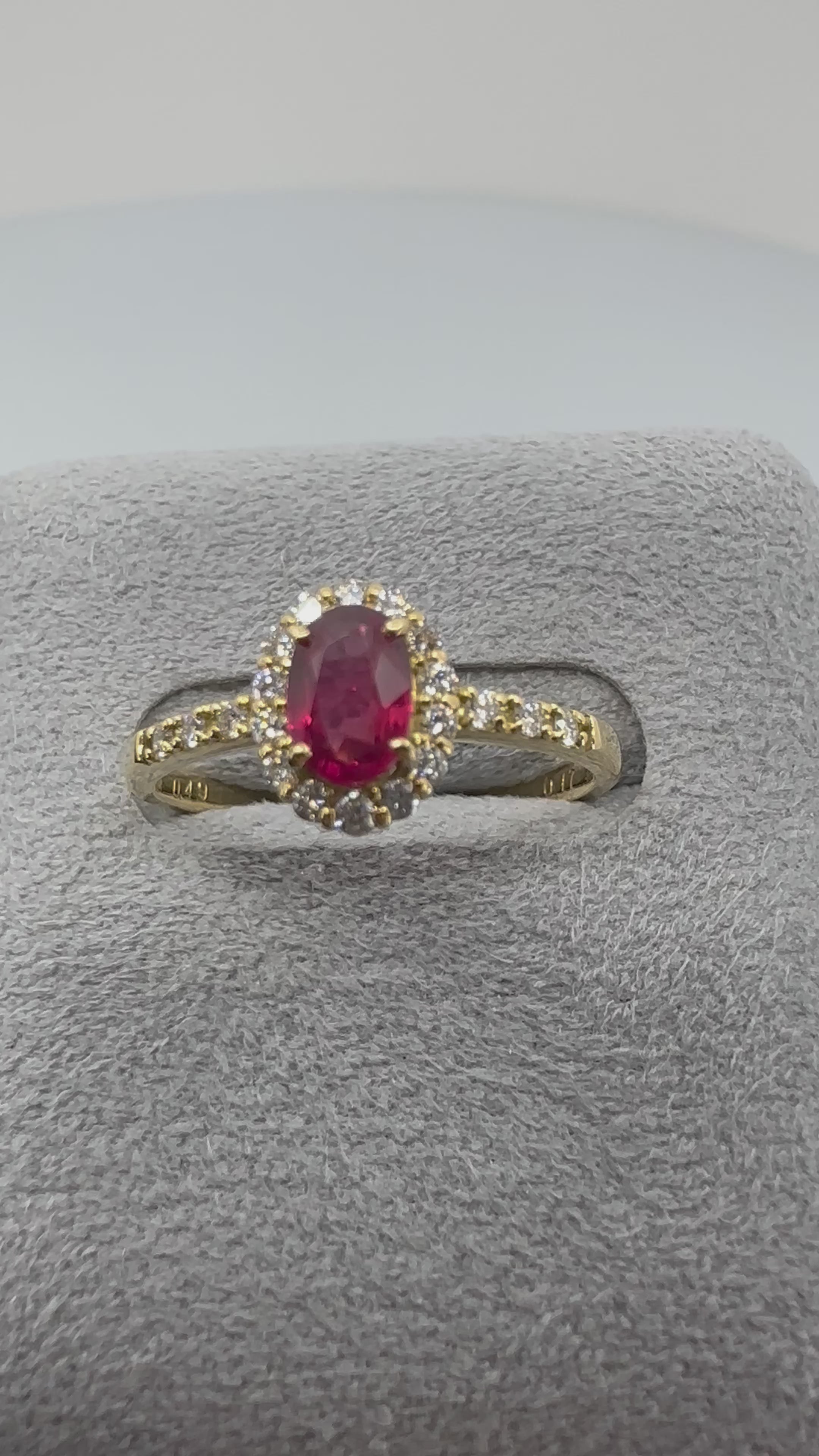 90［一点物］リング ルビー 0.4ct前後 OV K18YG