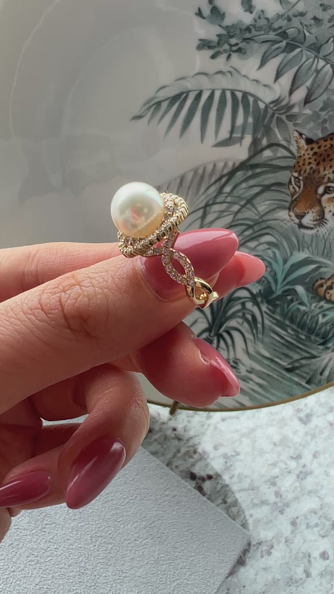 [薔薇の精］リング あこや真珠9mm