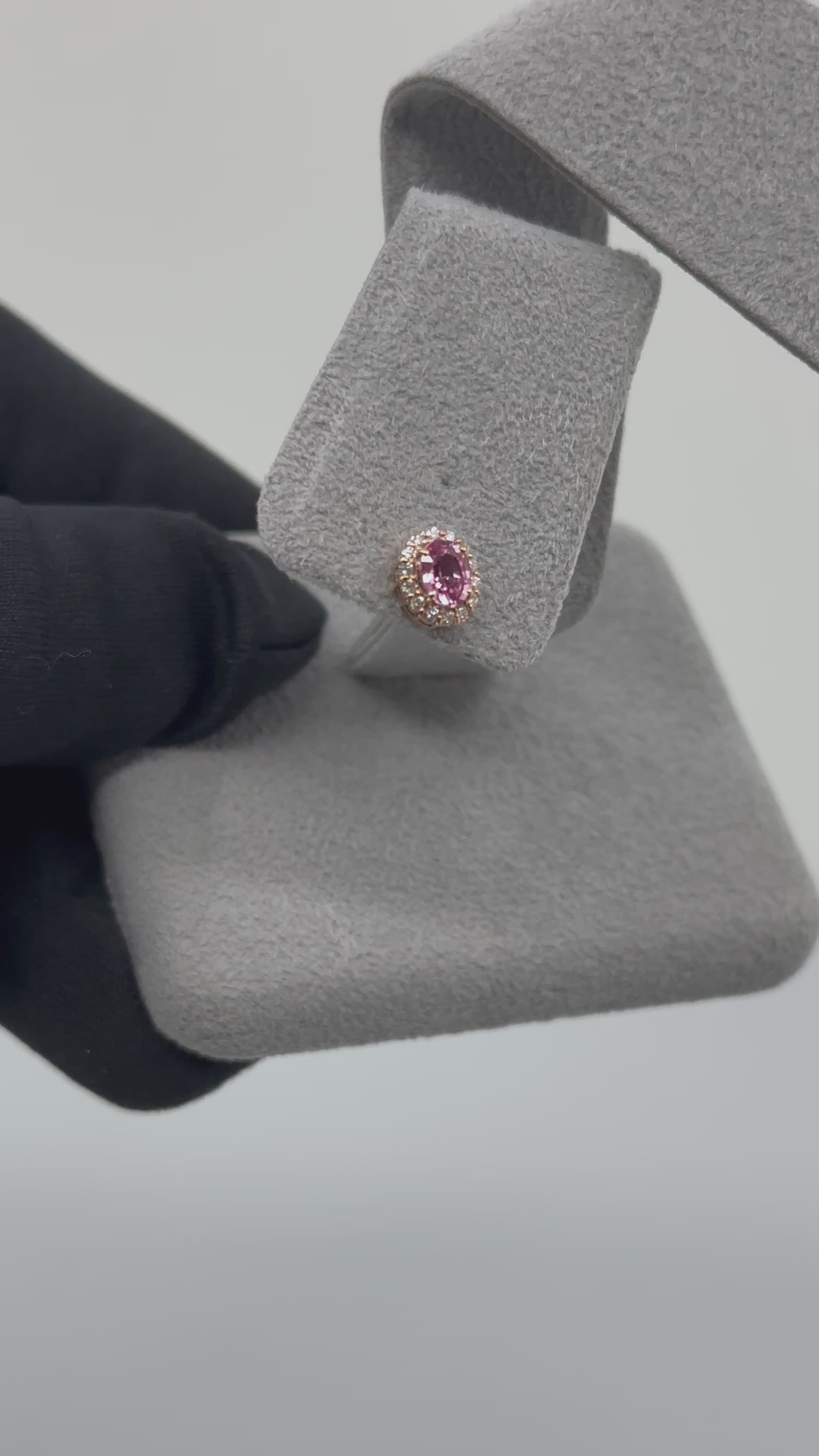 ［新作/一点物］ピアス パパラチアサファイア0.37ct前後 OV PG