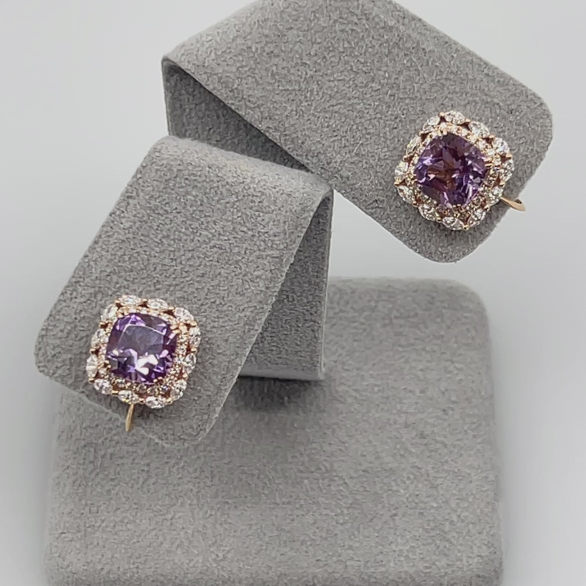 ［マドンナリリー］ピアス ライトアメジスト/グリーンアメジスト/タンザナイト