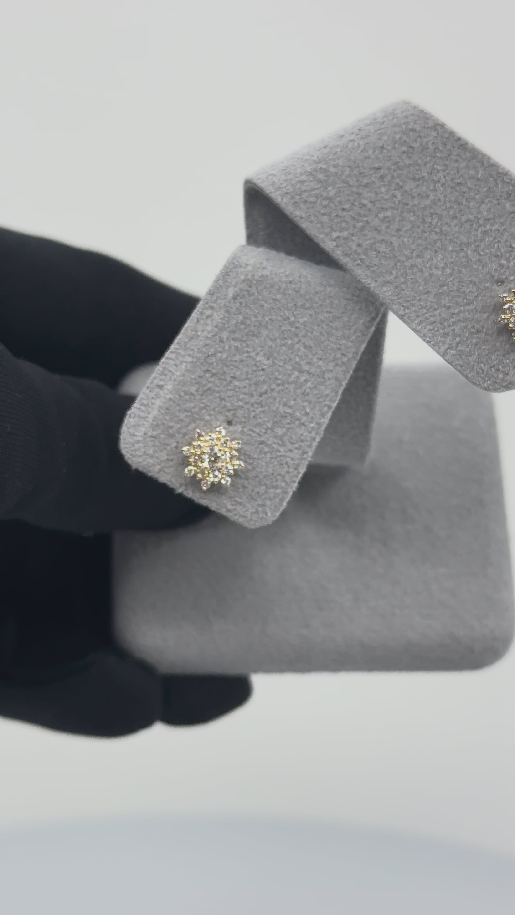 ［新作/一点物/フロコン］ピアス ダイヤ 0.1ct×2 RO PT/YG