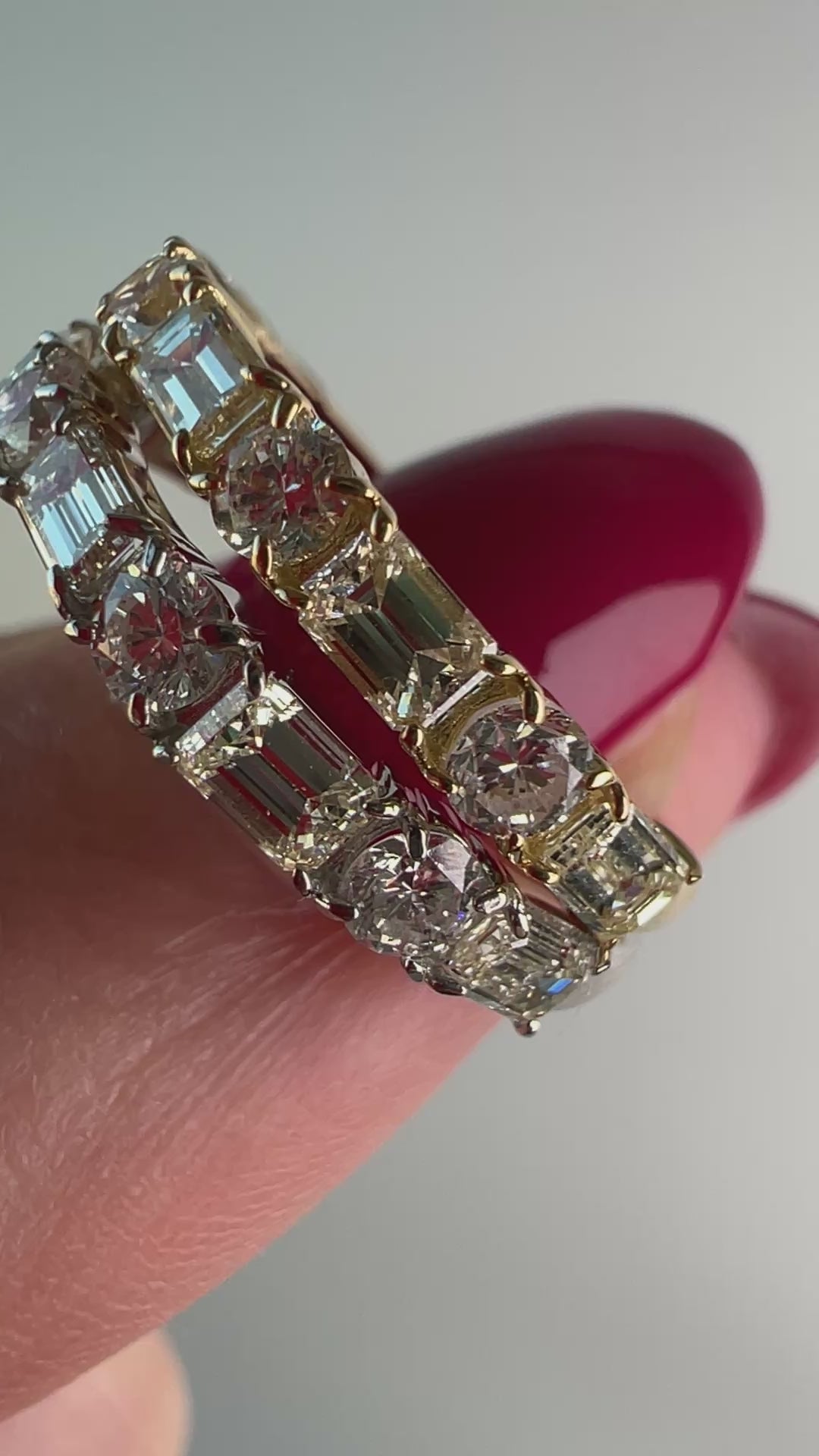 [ノンシャラン］リング ダイヤ 0.8ct RO BG PT K18YG