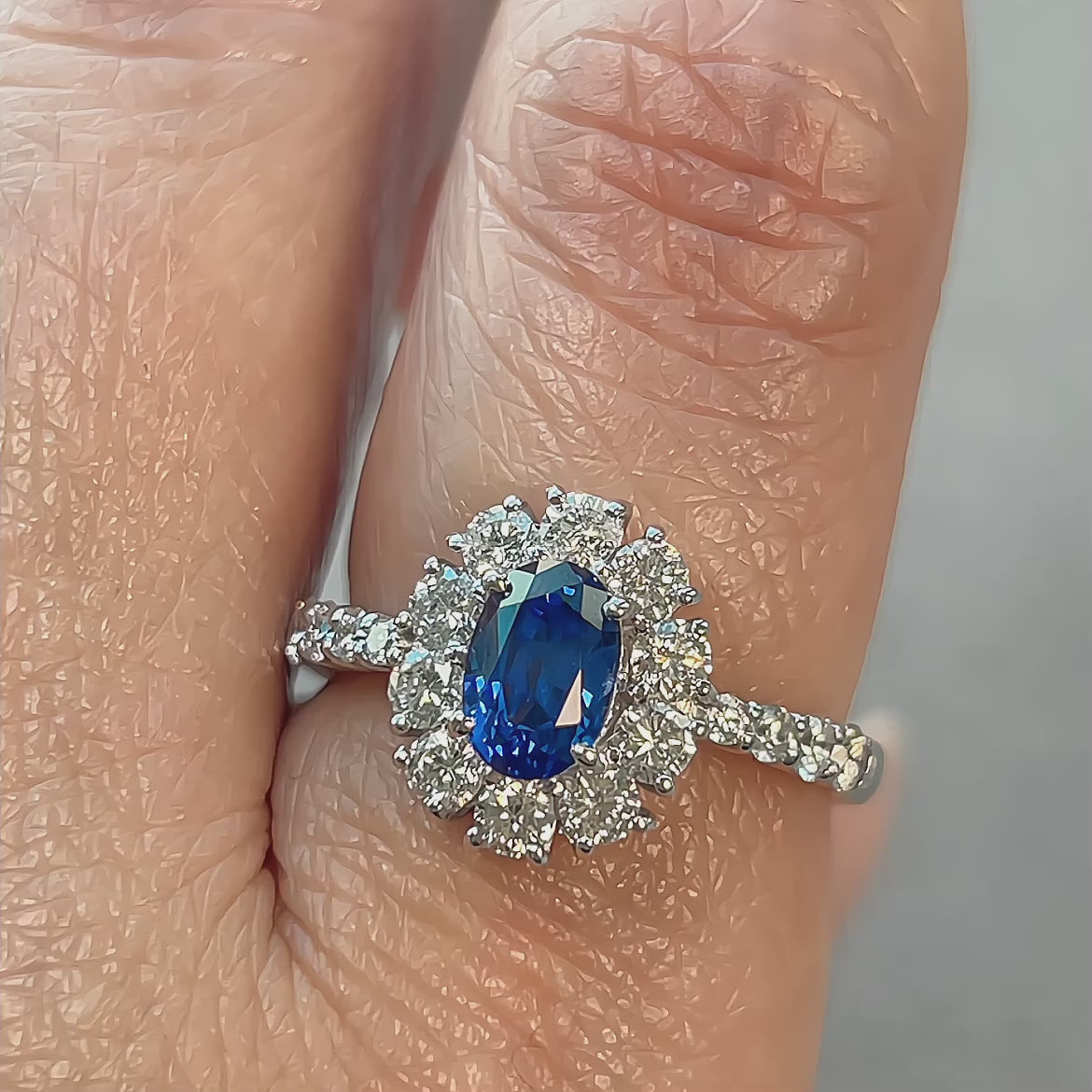 113［一点物/芍薬の夏休み］リング ロイヤルブルーサファイア 1ct OV PT