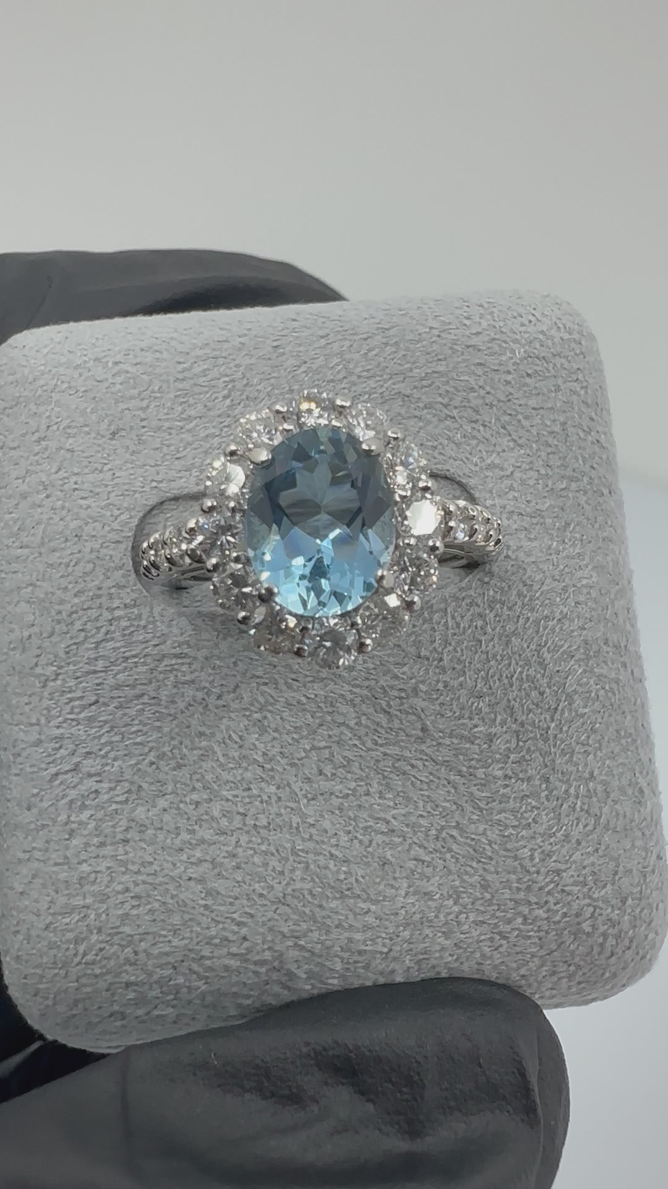 170［一点物］リング アクアマリン 1.5ct前後 OV PT