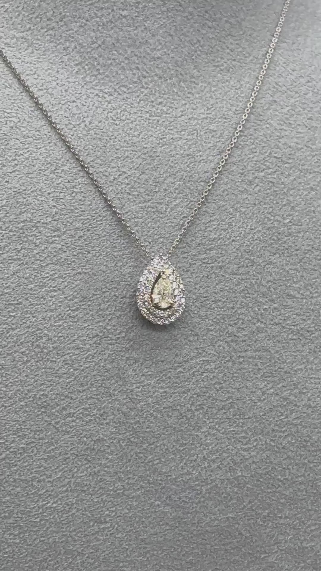 [ポワール］ネックレス ライトイエローダイヤ 0.3ct PS