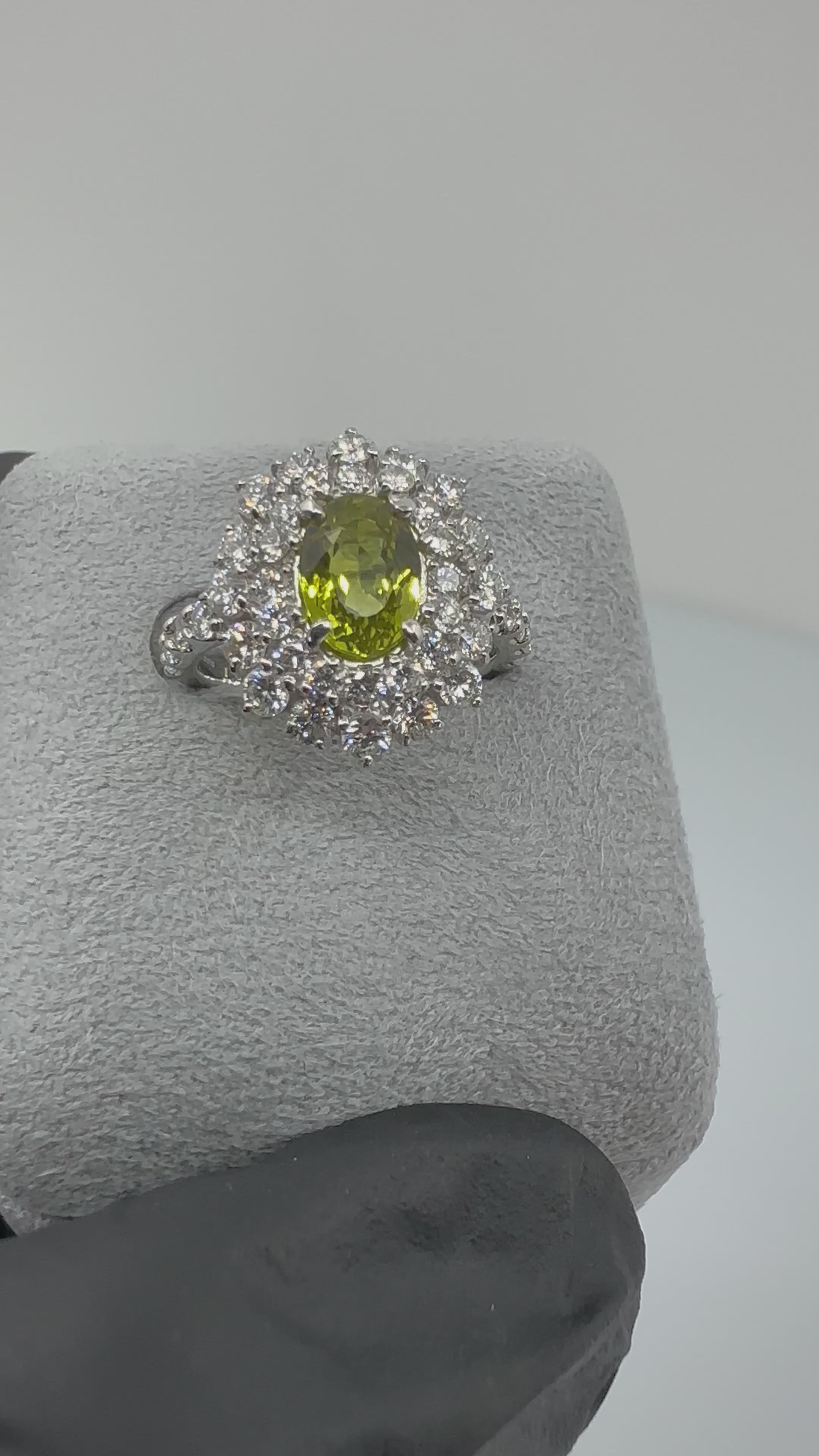 34.36.76.168［一点物］リング クリソベリル/トルマリン/クロムトルマリン 1ct UP OV PT