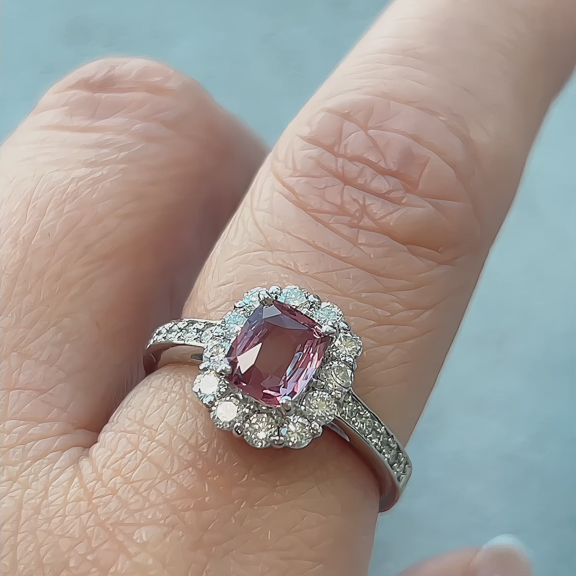 131［一点物］リング パパラチアサファイア 1ct SQ PT