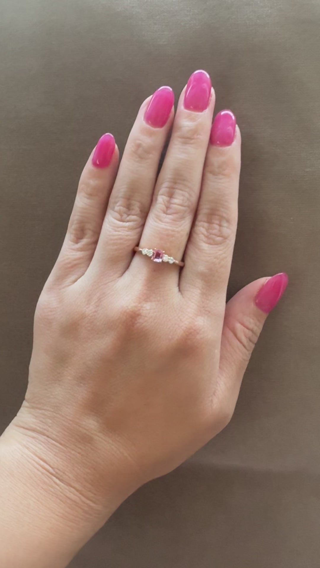 ［一点物/BonBon］リング パパラチアサファイア 0.3ct SQ K18PG