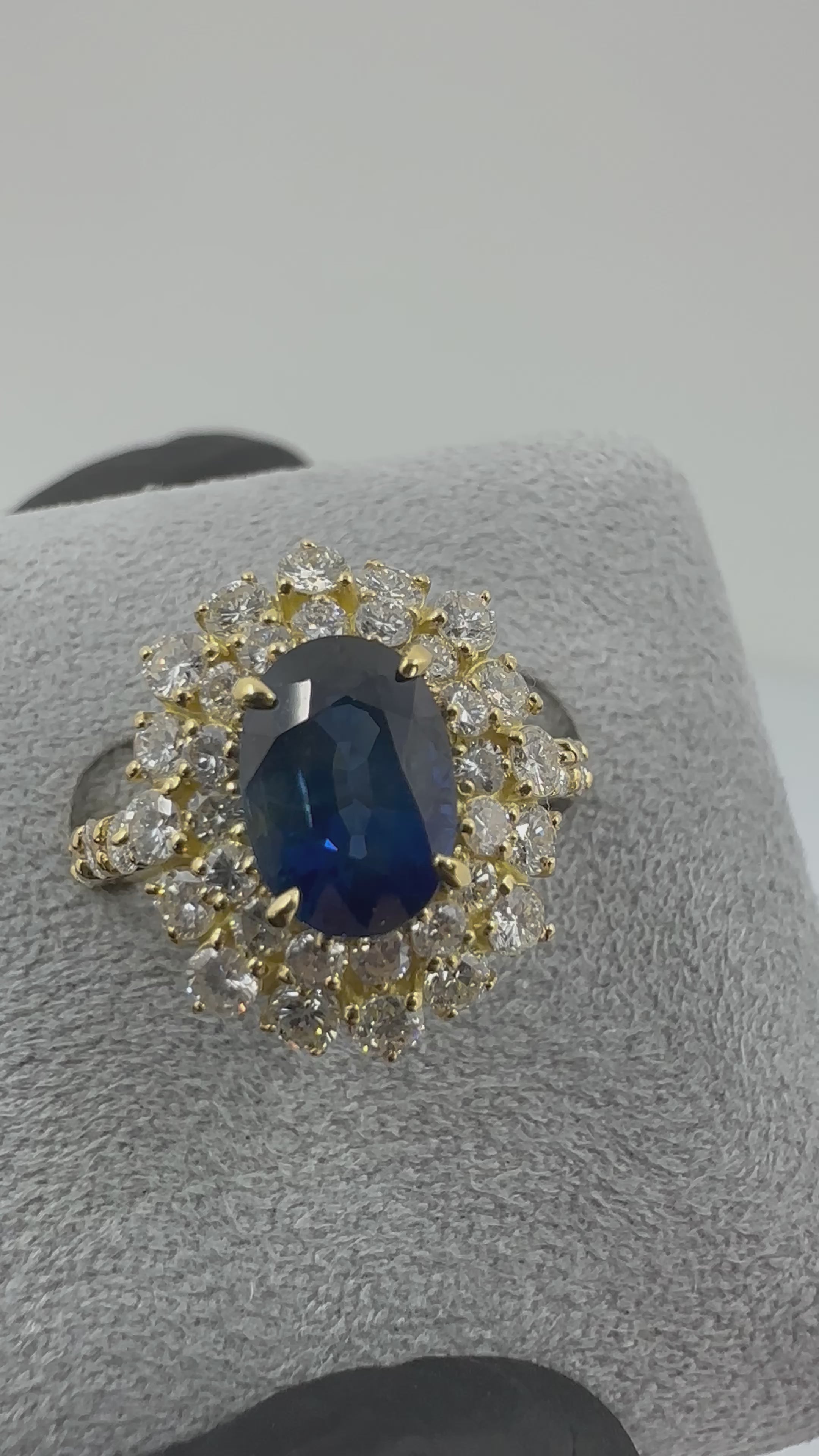 121［一点物］リング ブルーサファイア 2.2ct OV PT/YG